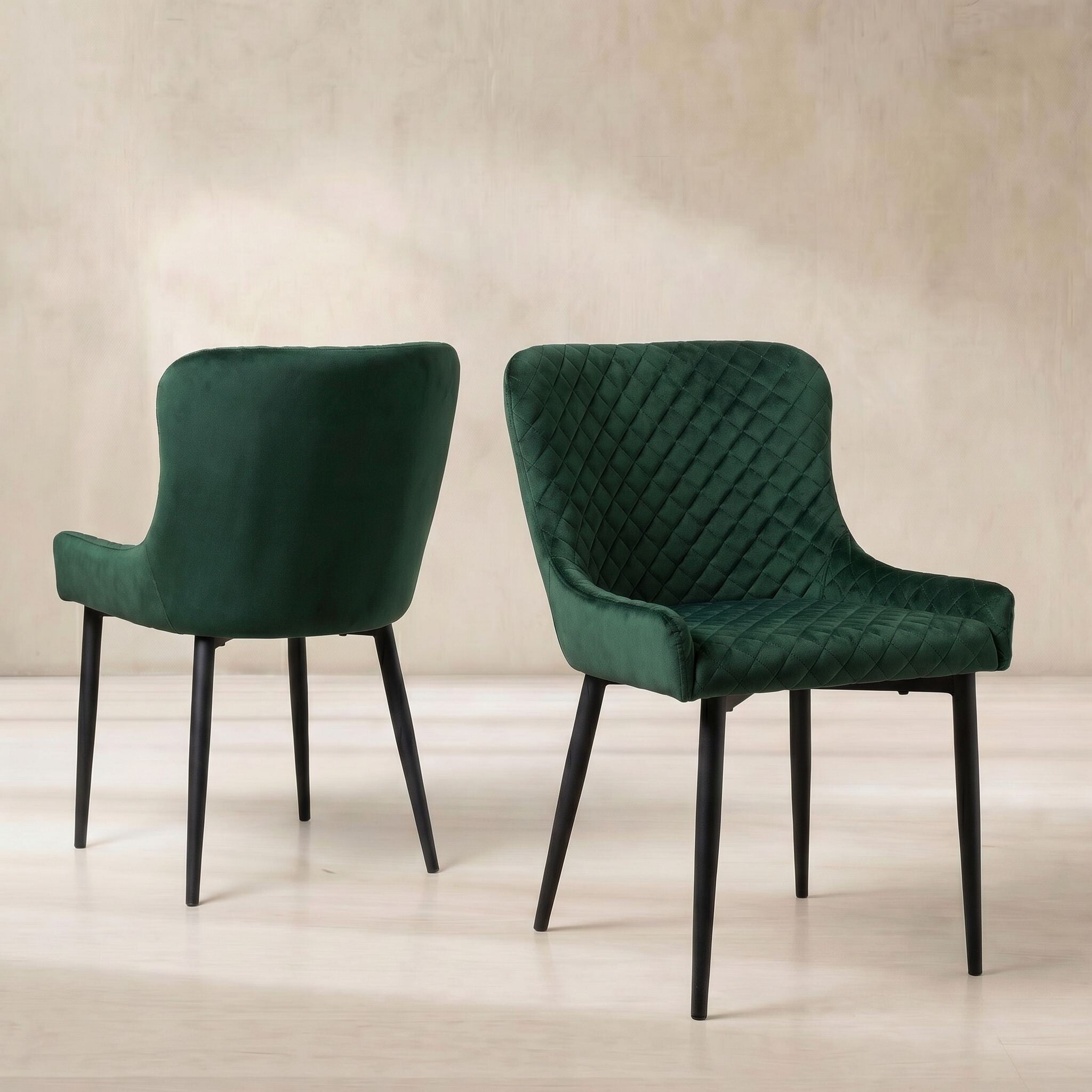 Rivington dining chair in green velvet