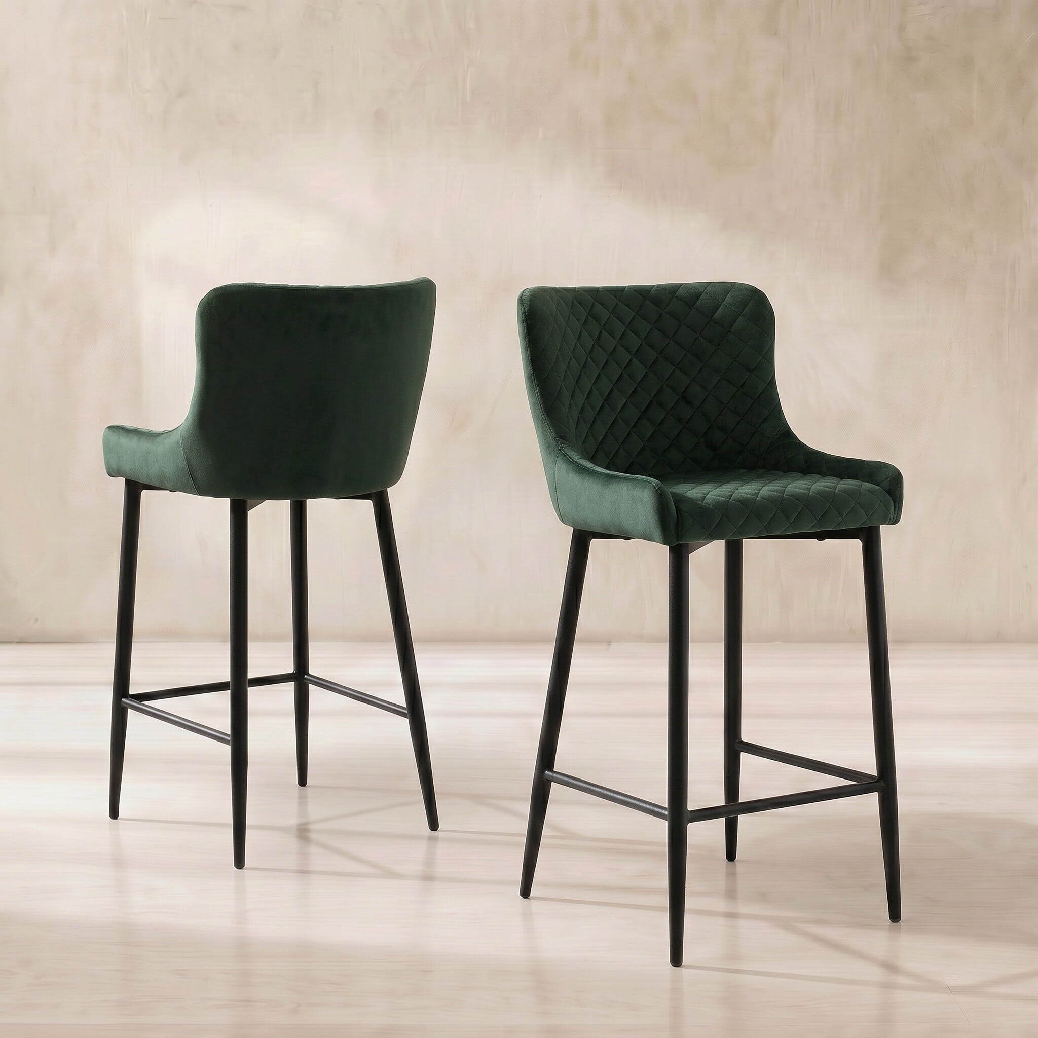 View Rivington counter stool in green velvet View Rivington counter stool in green velvet
