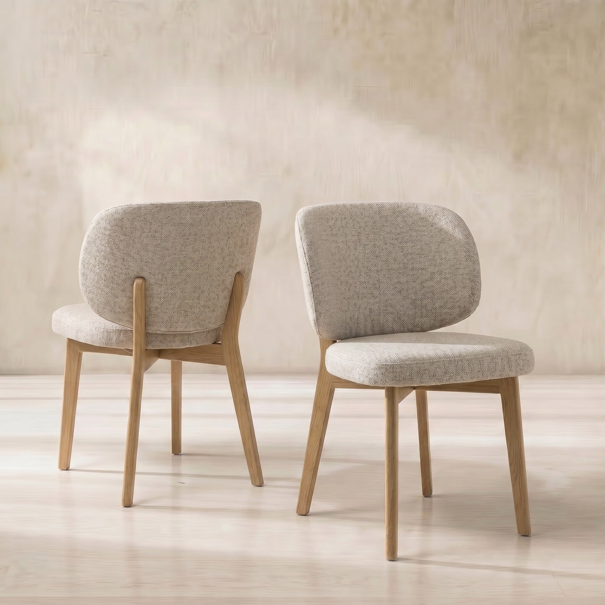 Salla dining chair in neutral fabric