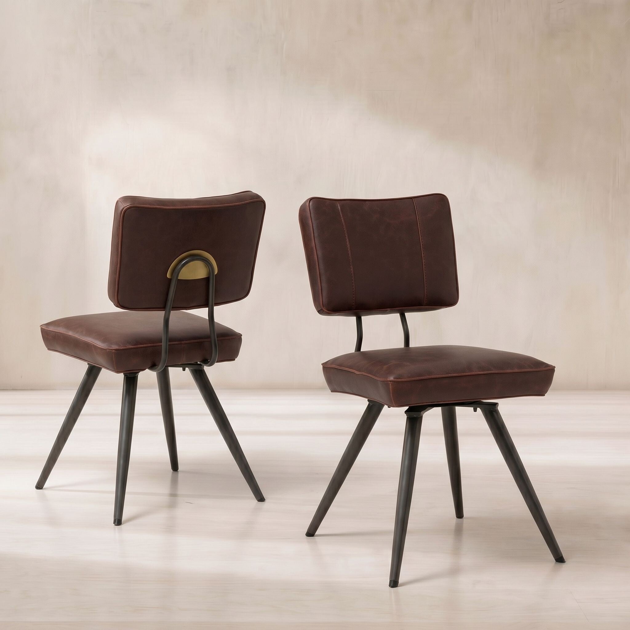 Sawyer swivel dining chair in brown