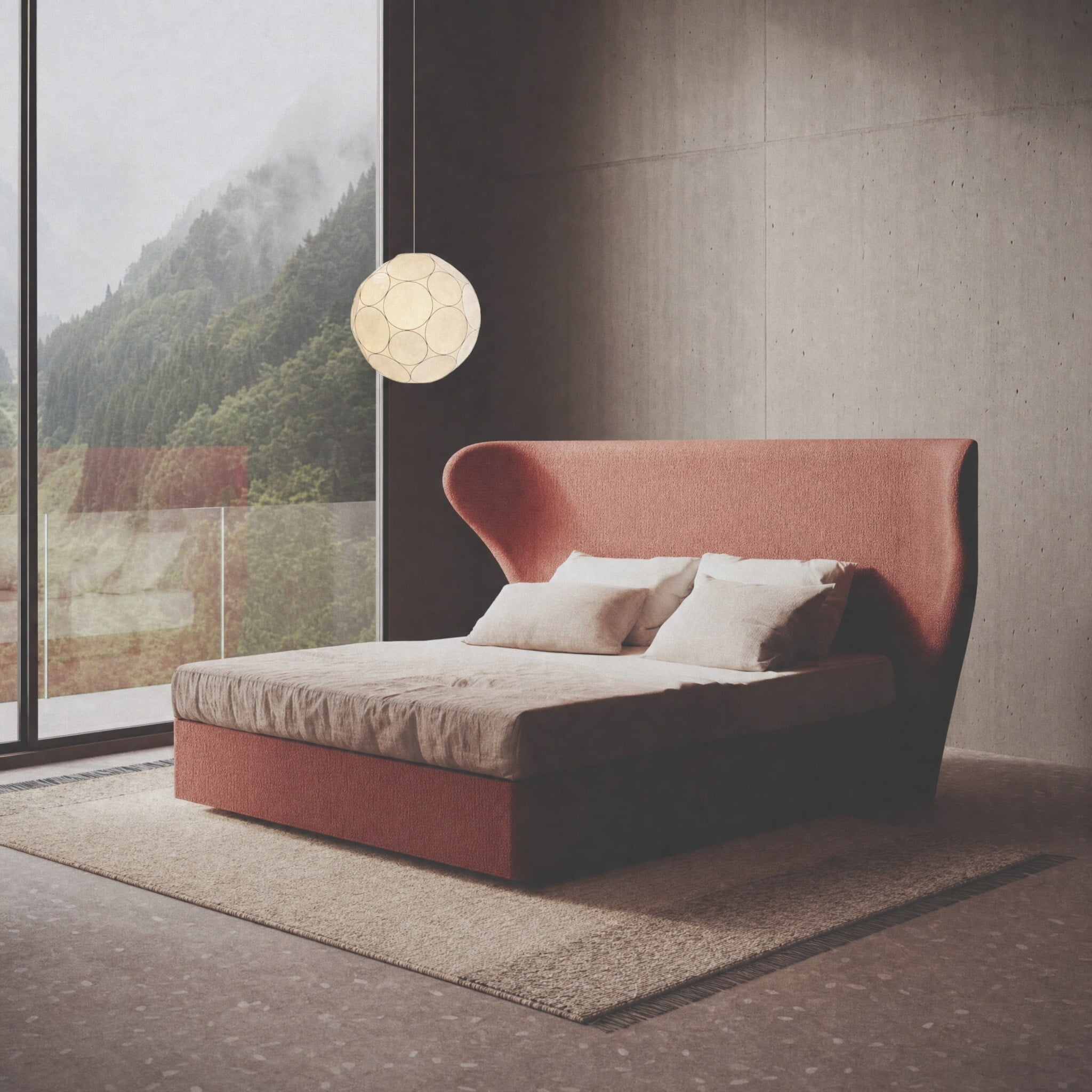 Vispring x tom dixon sublime 182x200 low divan super king bed set & headboard fabric