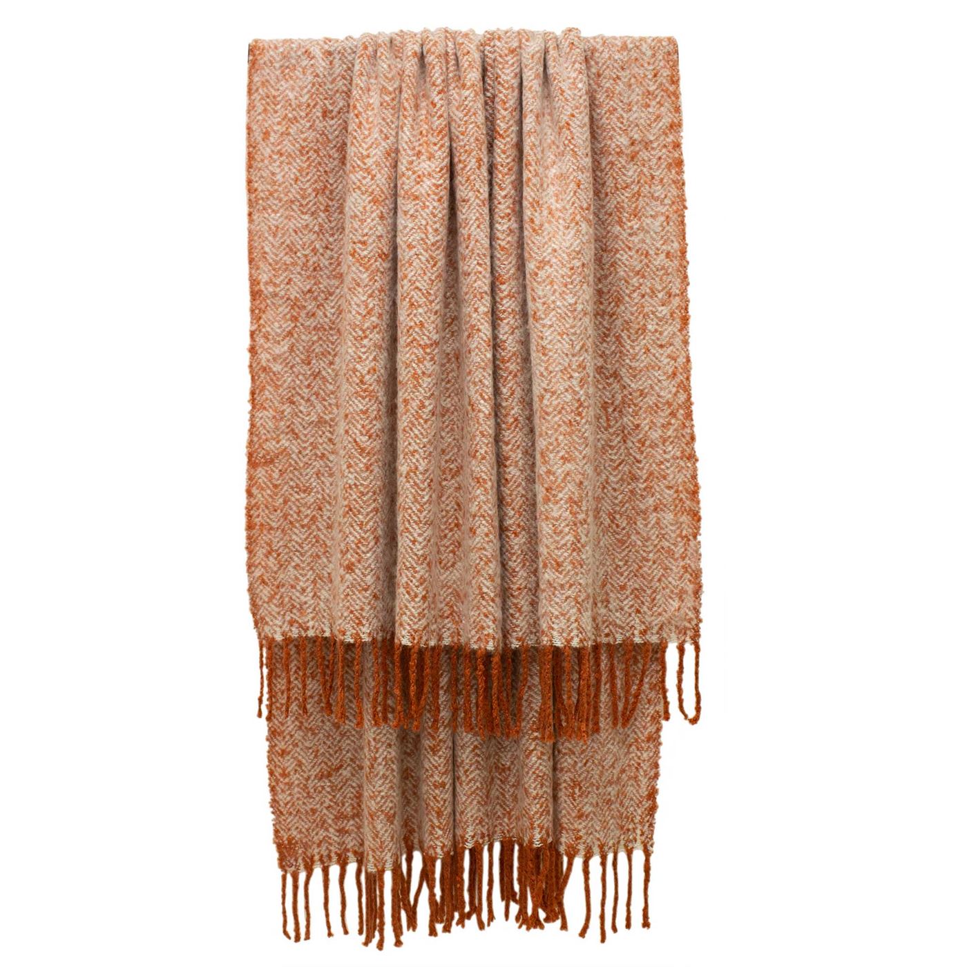 Soft Rust Throw Blanket, Orange | Barker & Stonehouse