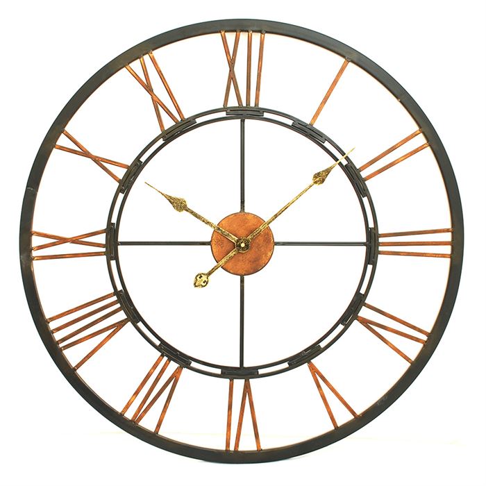 Large Skeletal Wall Clock, Round, Black | Barker & Stonehouse