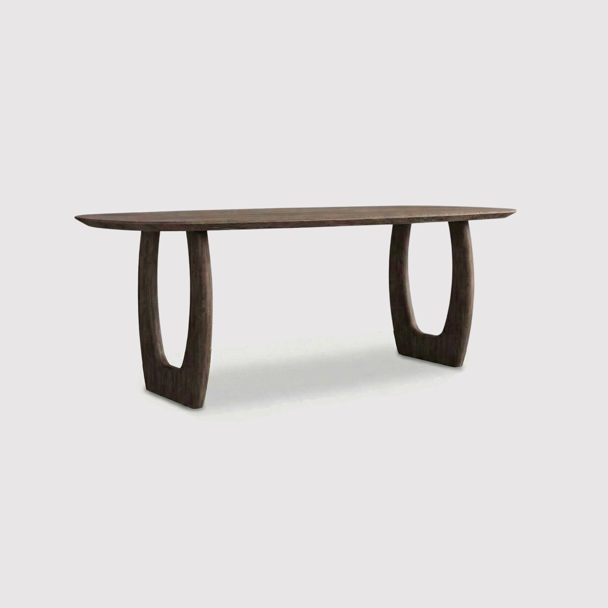 Pure furniture slim luna danish oval dining table 200x100cm in brown oak
