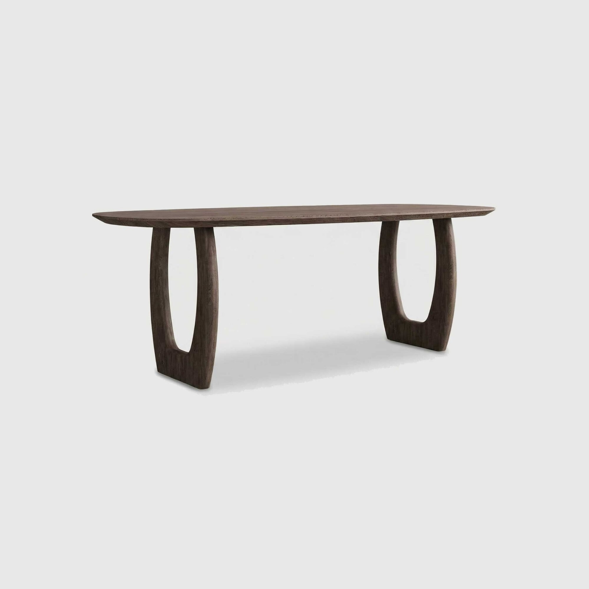Pure furniture slim luna danish oval dining table 240x100cm in brown oak