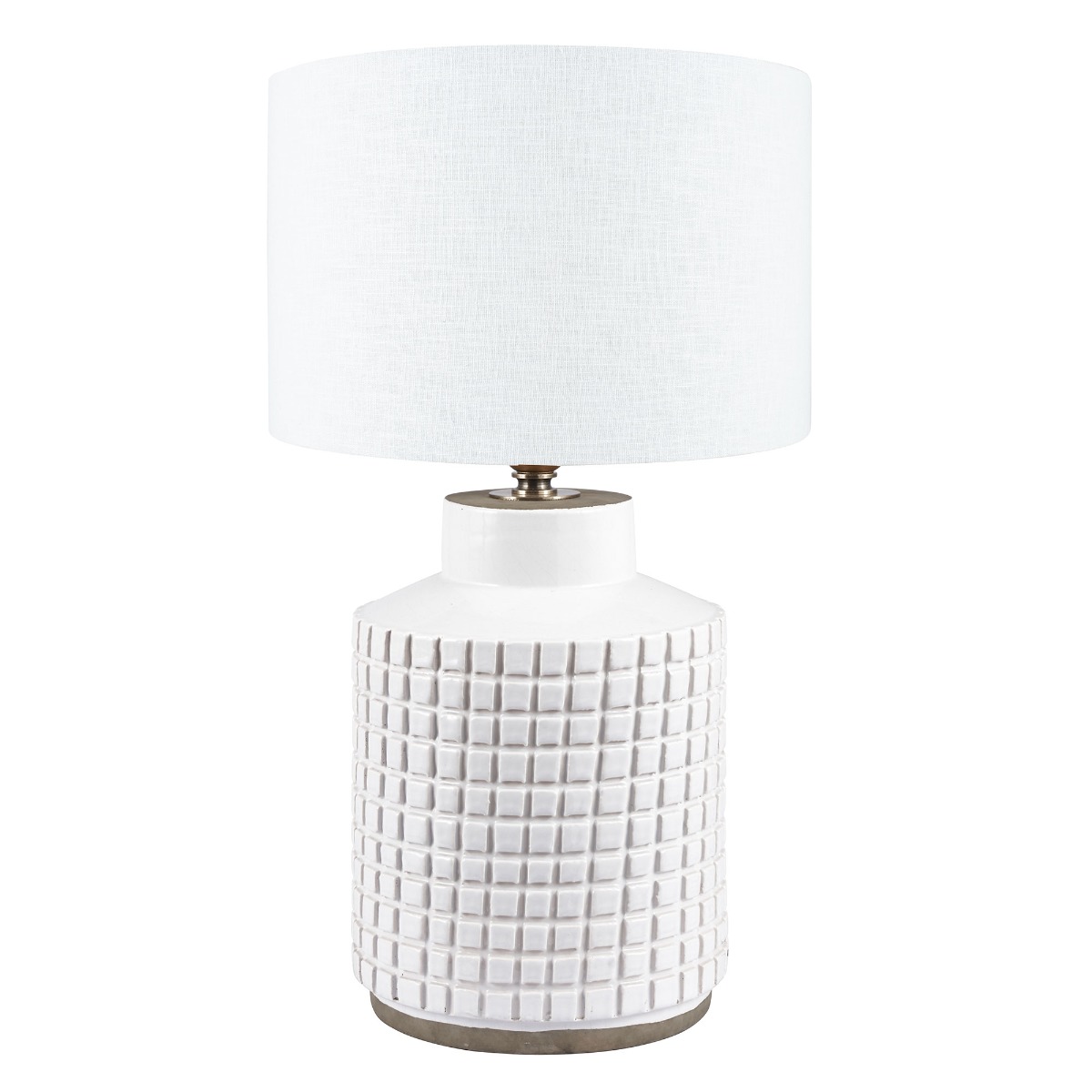 Ceramic Squares Table Lamp, White | Barker & Stonehouse
