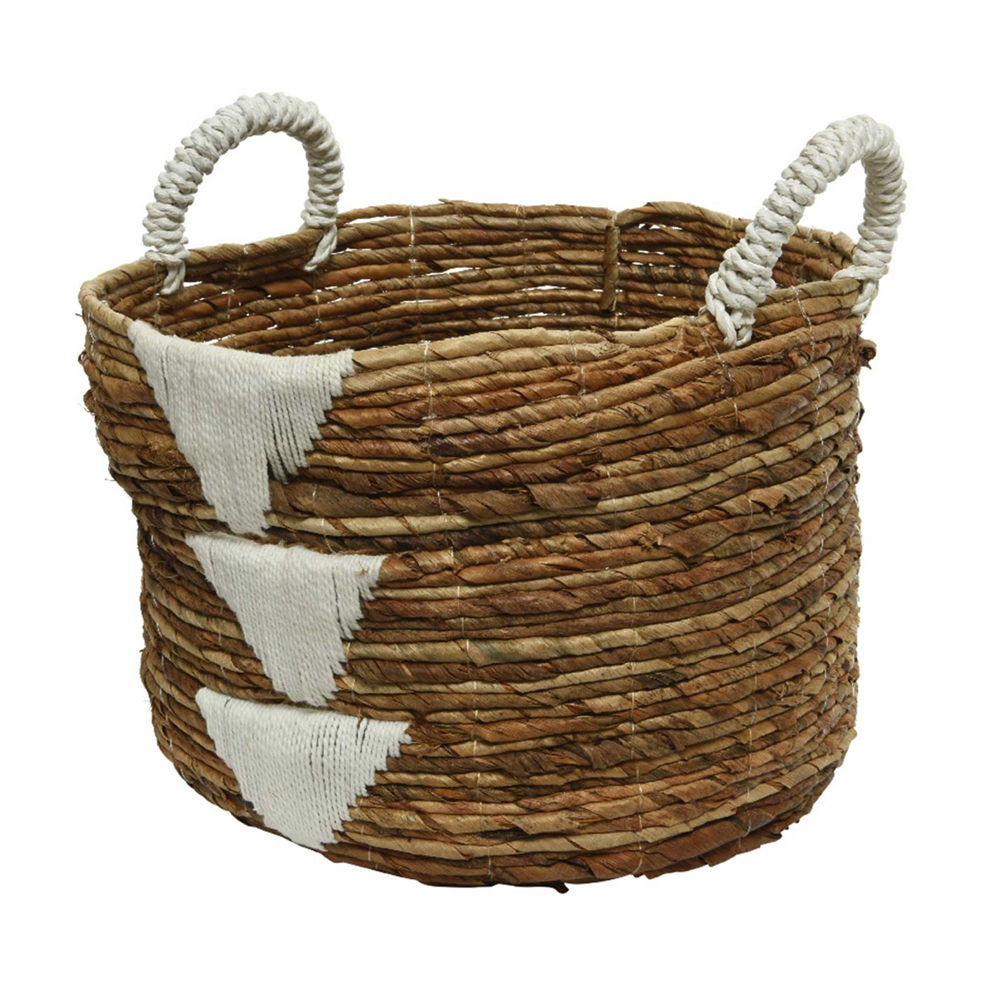 Small Rattan Basket, White Wood | Barker & Stonehouse