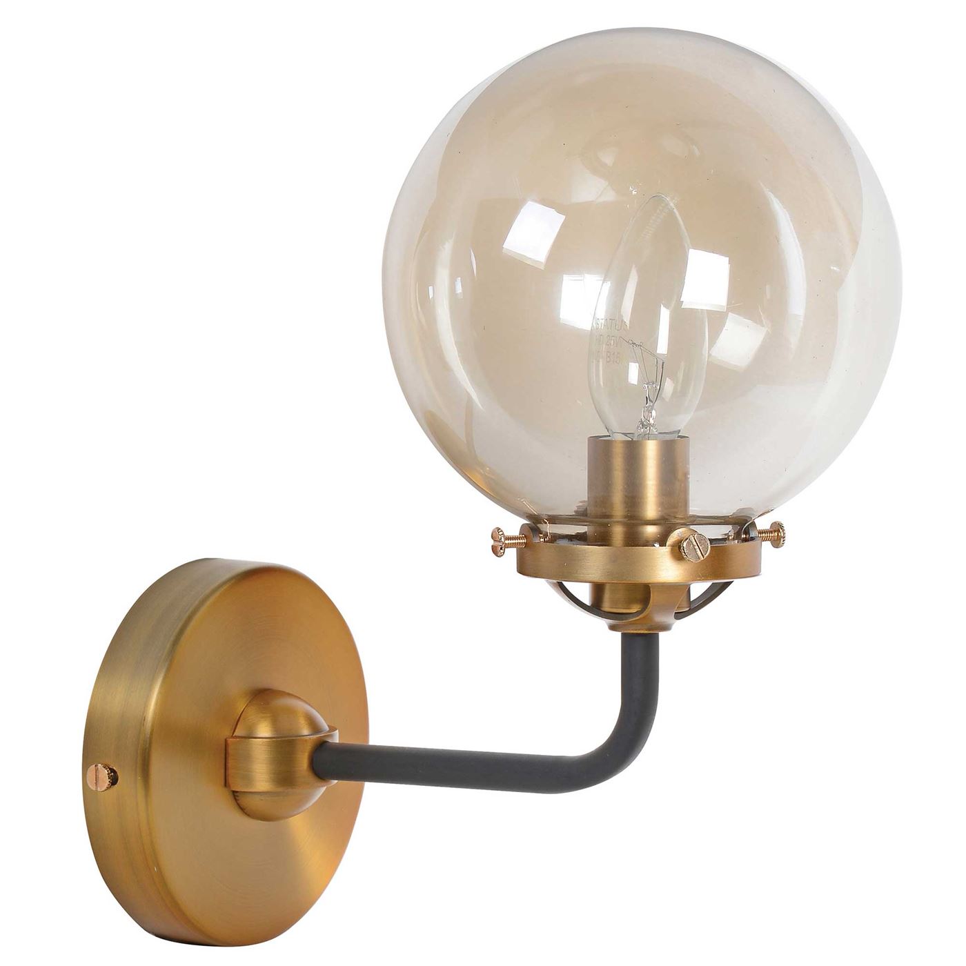 Smoked Silver Ball Wall Light, Gold | Barker & Stonehouse