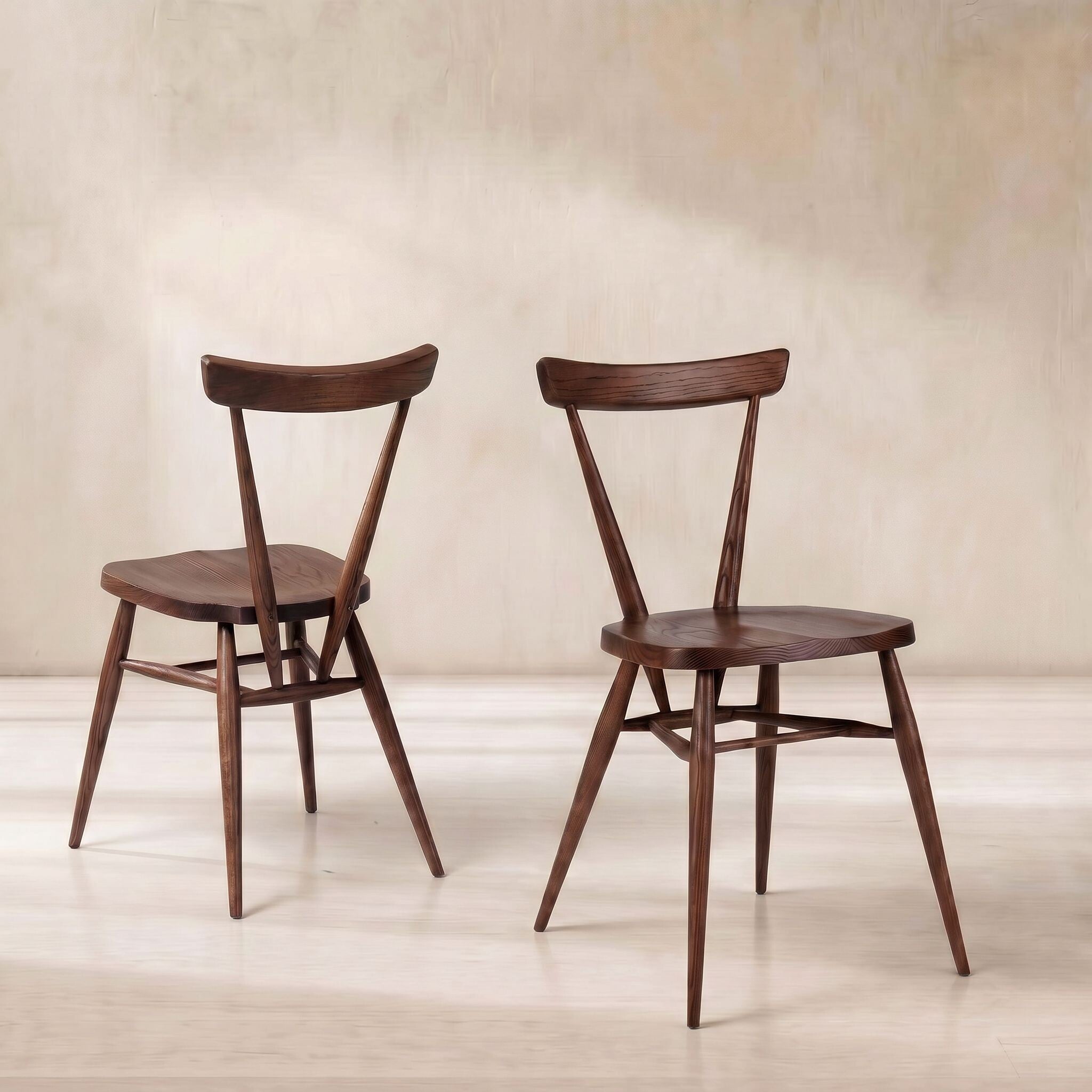 Ercol stacking dining chair in ash wood