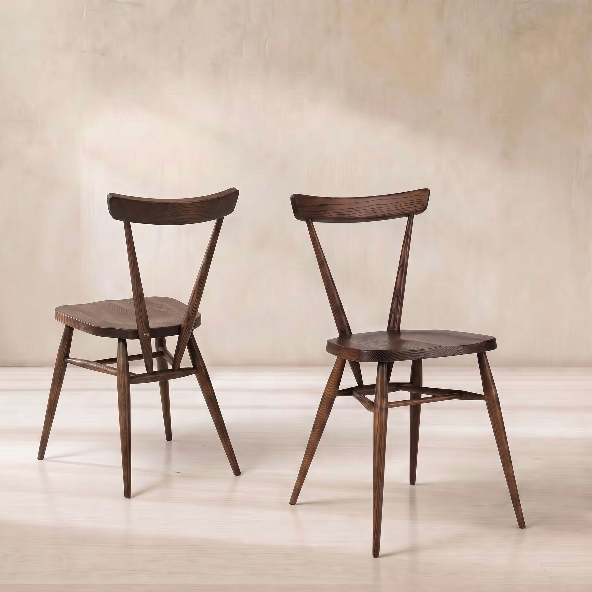 Ercol stacking dining chair in ash wood