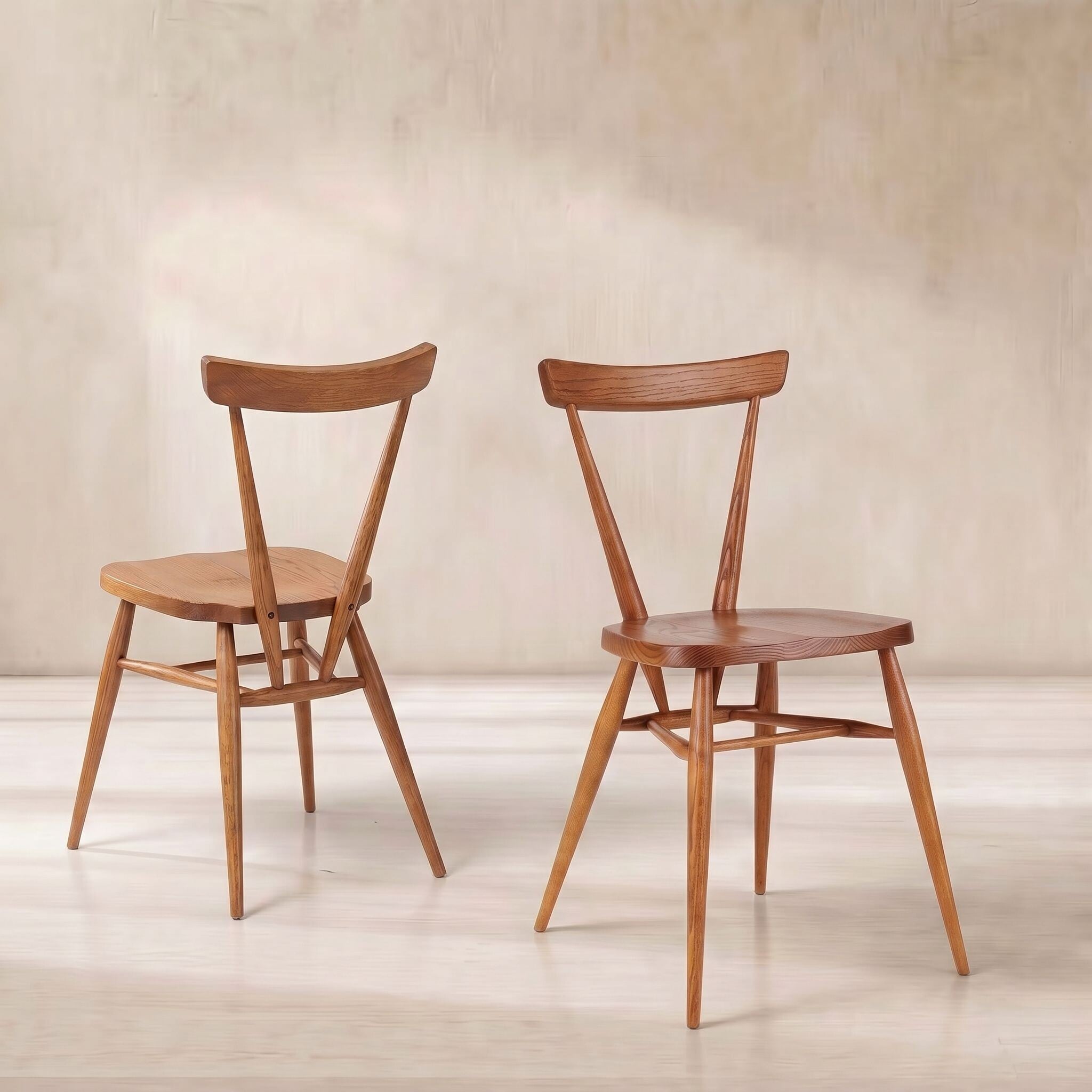 Ercol stacking dining chair in ash wood