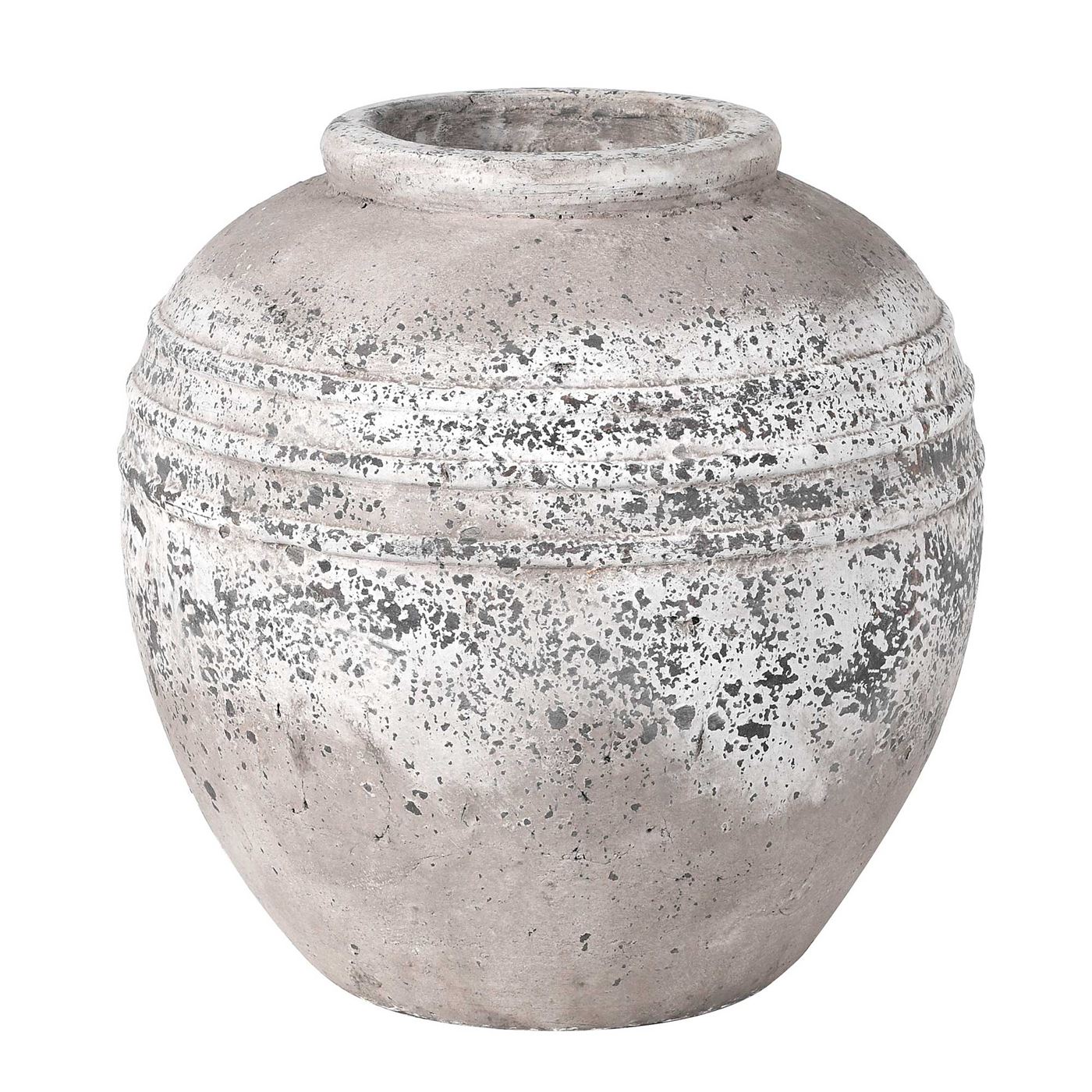 Stone Effect Round Vase, Grey Ceramic | Barker & Stonehouse