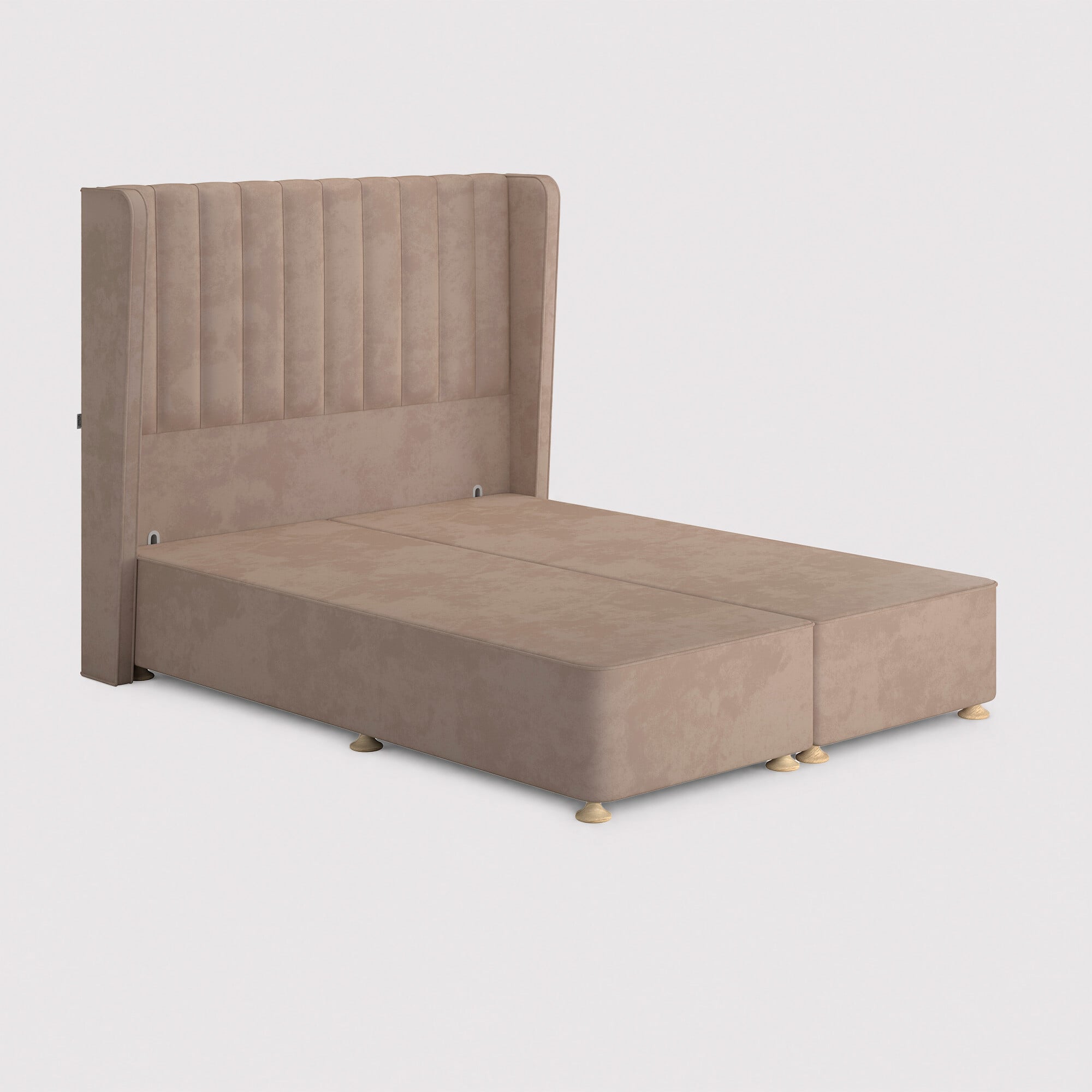 Tempur suffolk king slim divan bed in neutral velvet