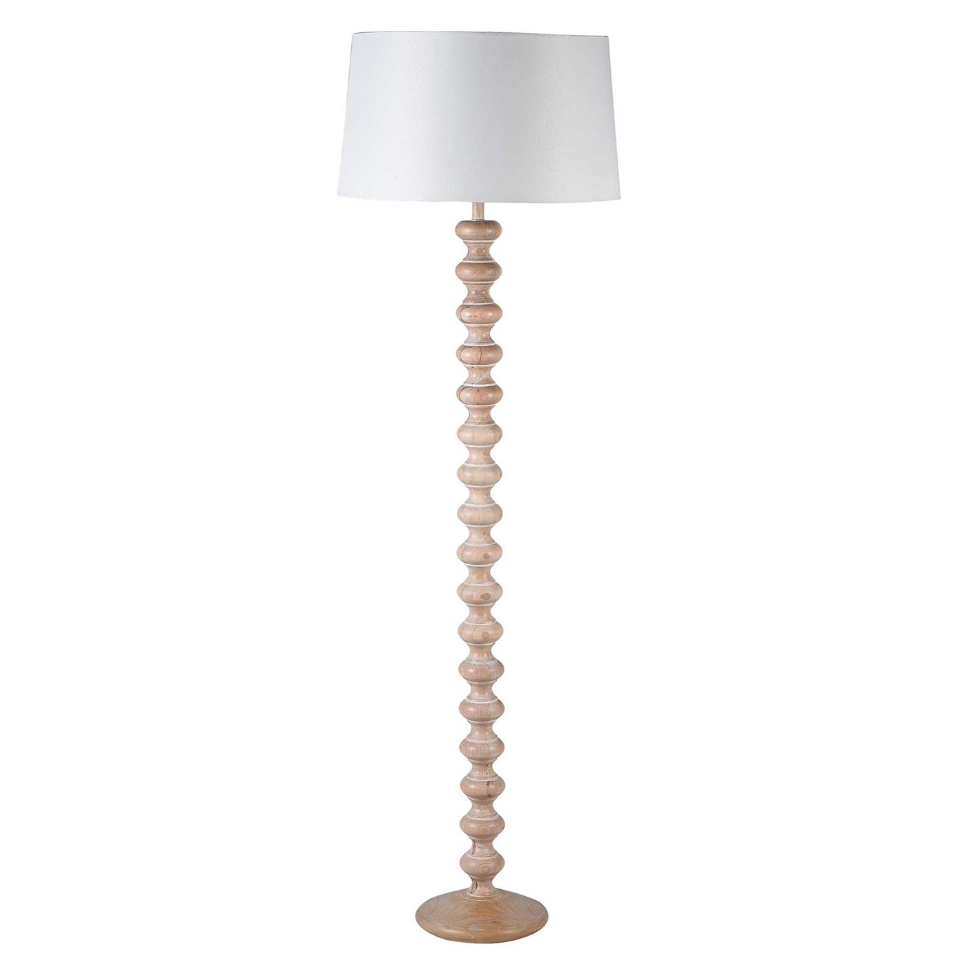 Sculpted Wood Floor Lamp, Neutral | Barker & Stonehouse