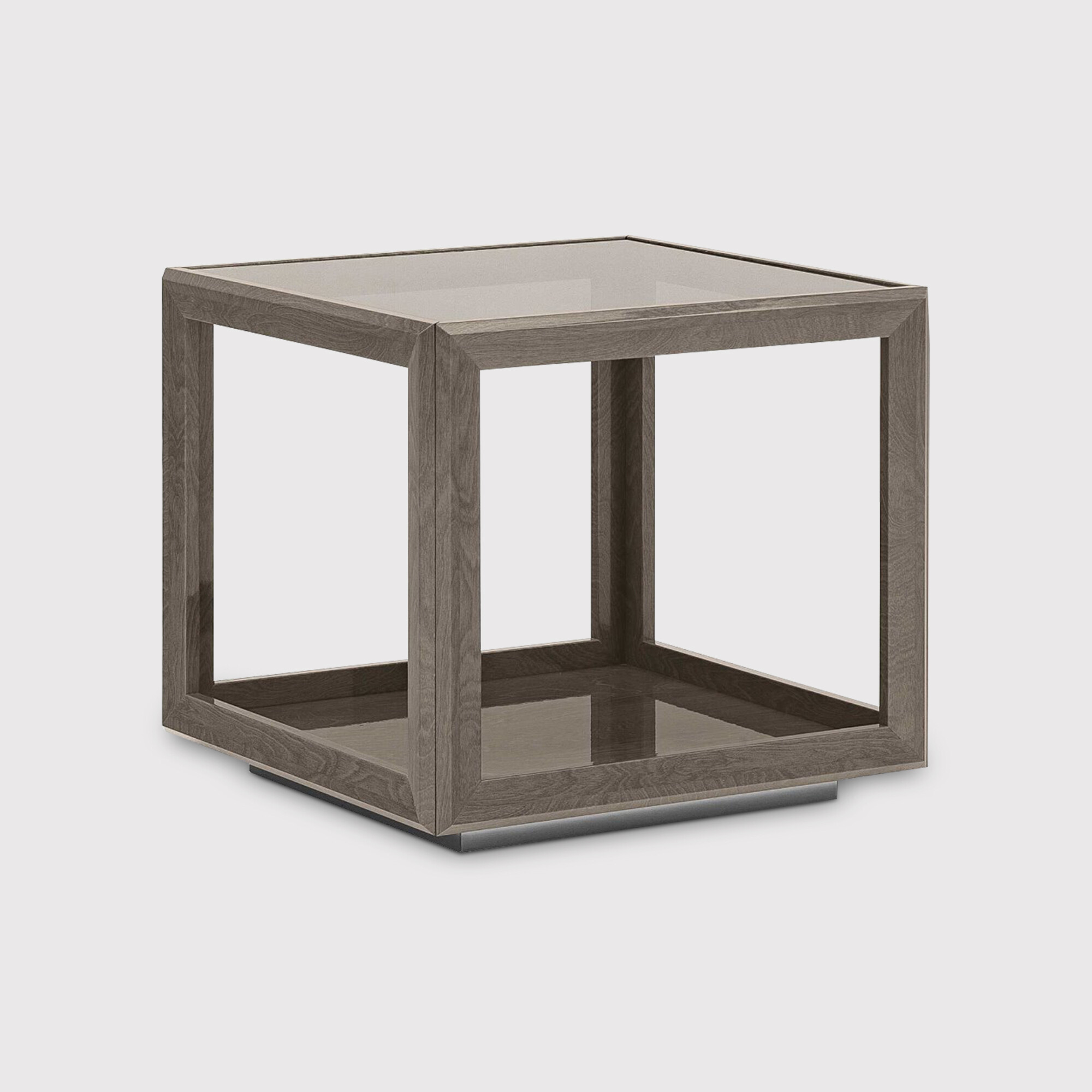 Vinci Square Lamp Table, Grey Wood | Barker & Stonehouse