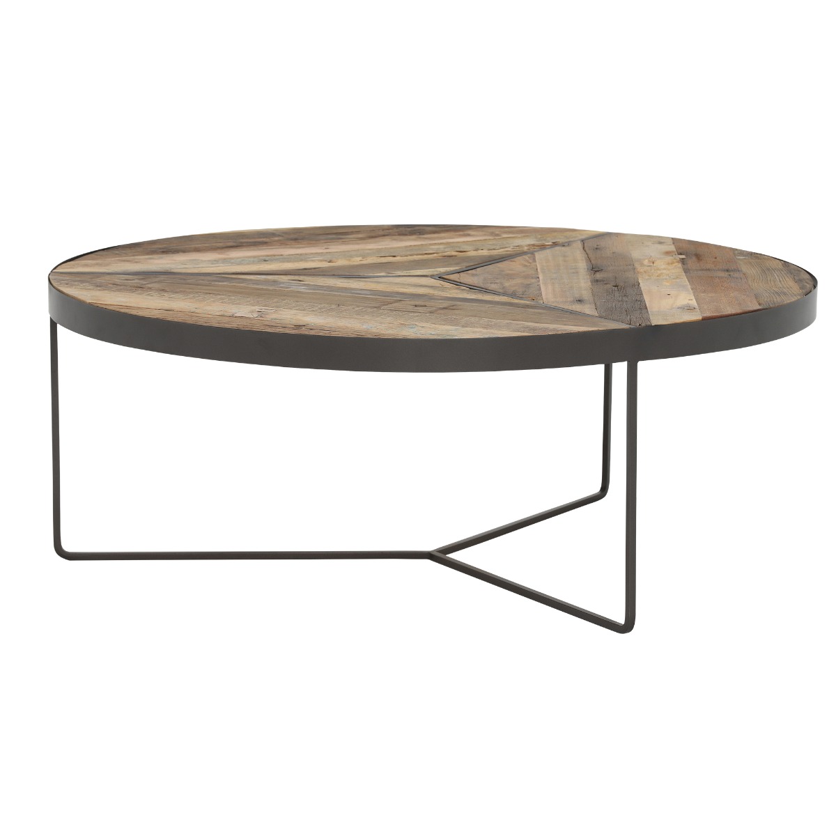 Taiga Large Round Rustic Coffee Table, Brown | Barker & Stonehouse