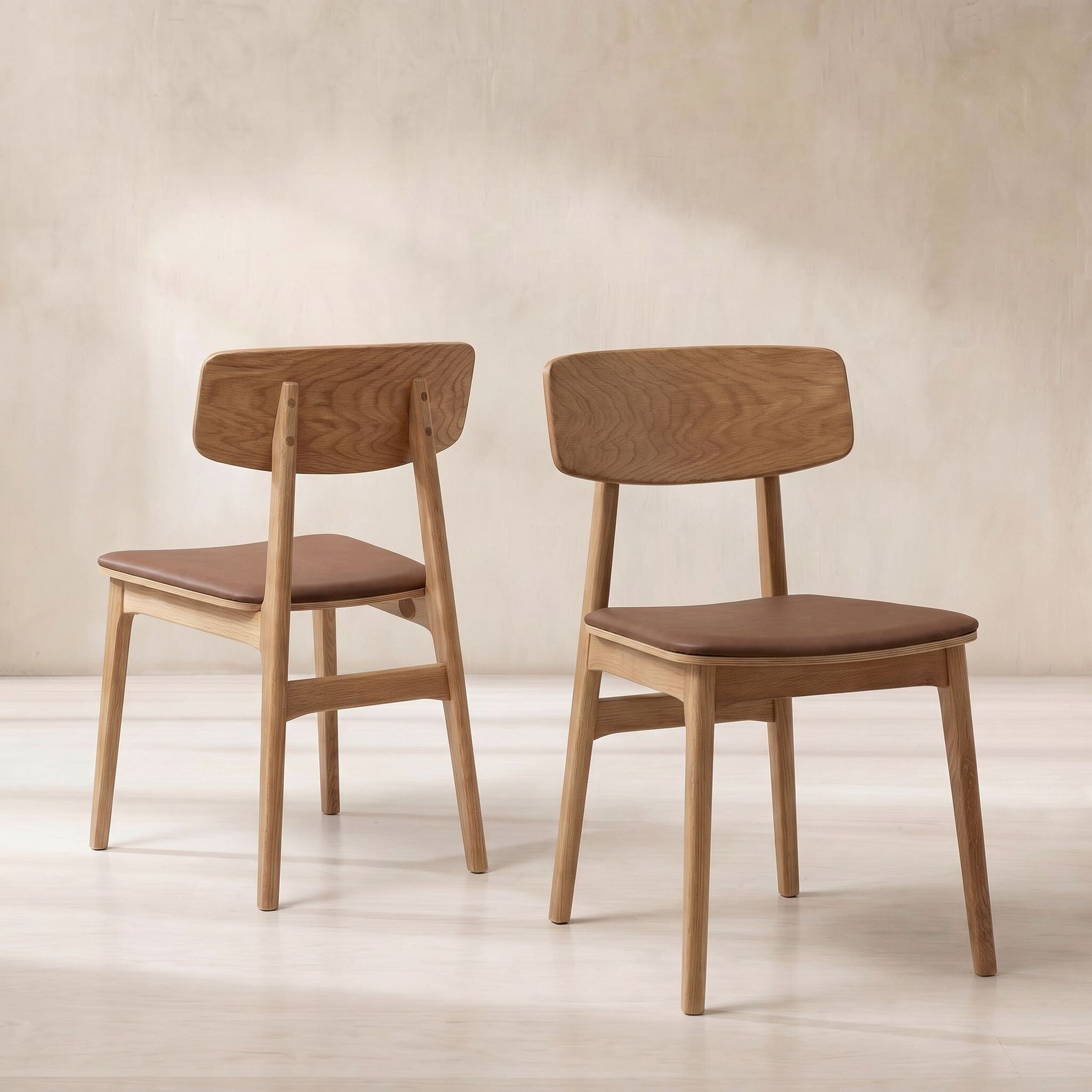 Tatum livo dining chair in brown oak