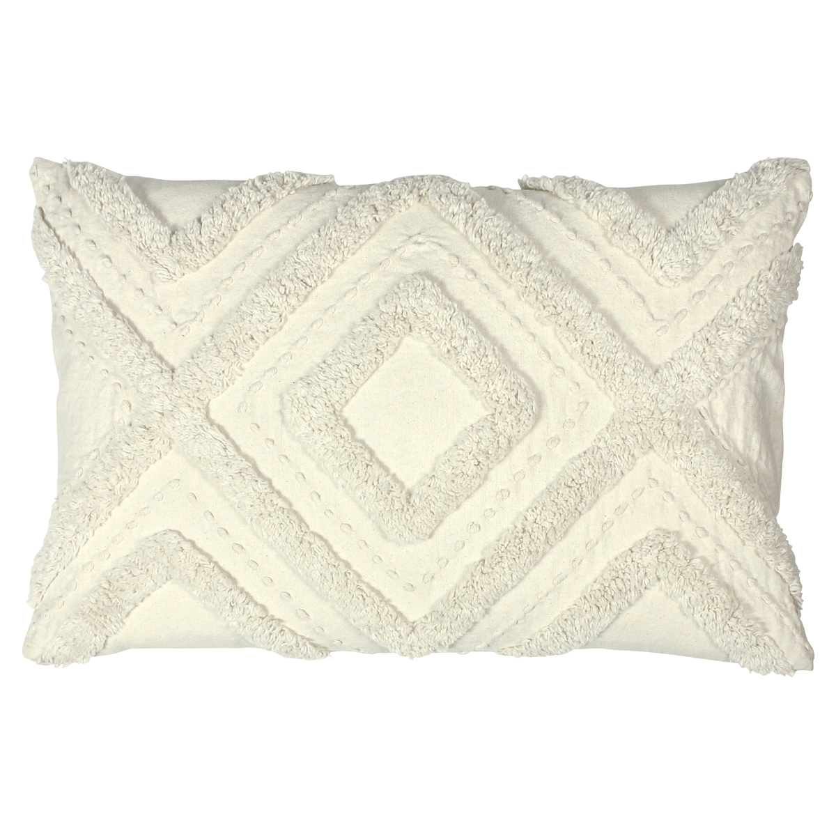 Tufted Ecru Cushion, Square, Neutral Fabric | Barker & Stonehouse