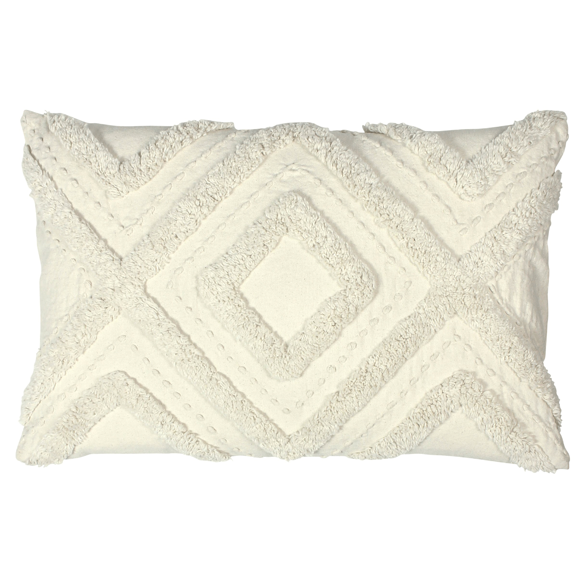 Tufted Ecru Cushion, Square, Neutral | Barker & Stonehouse