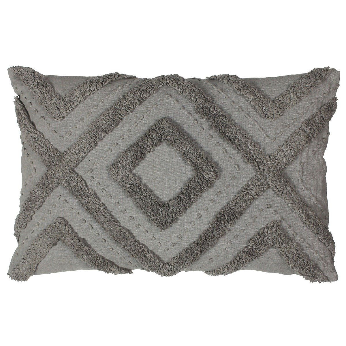 Tufted Grey Cushion, Square | Barker & Stonehouse