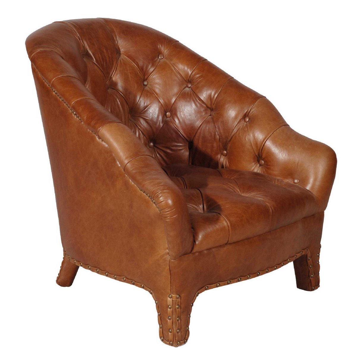 Timothy Oulton Branco Tub Chair, Brown Leather | Barker & Stonehouse