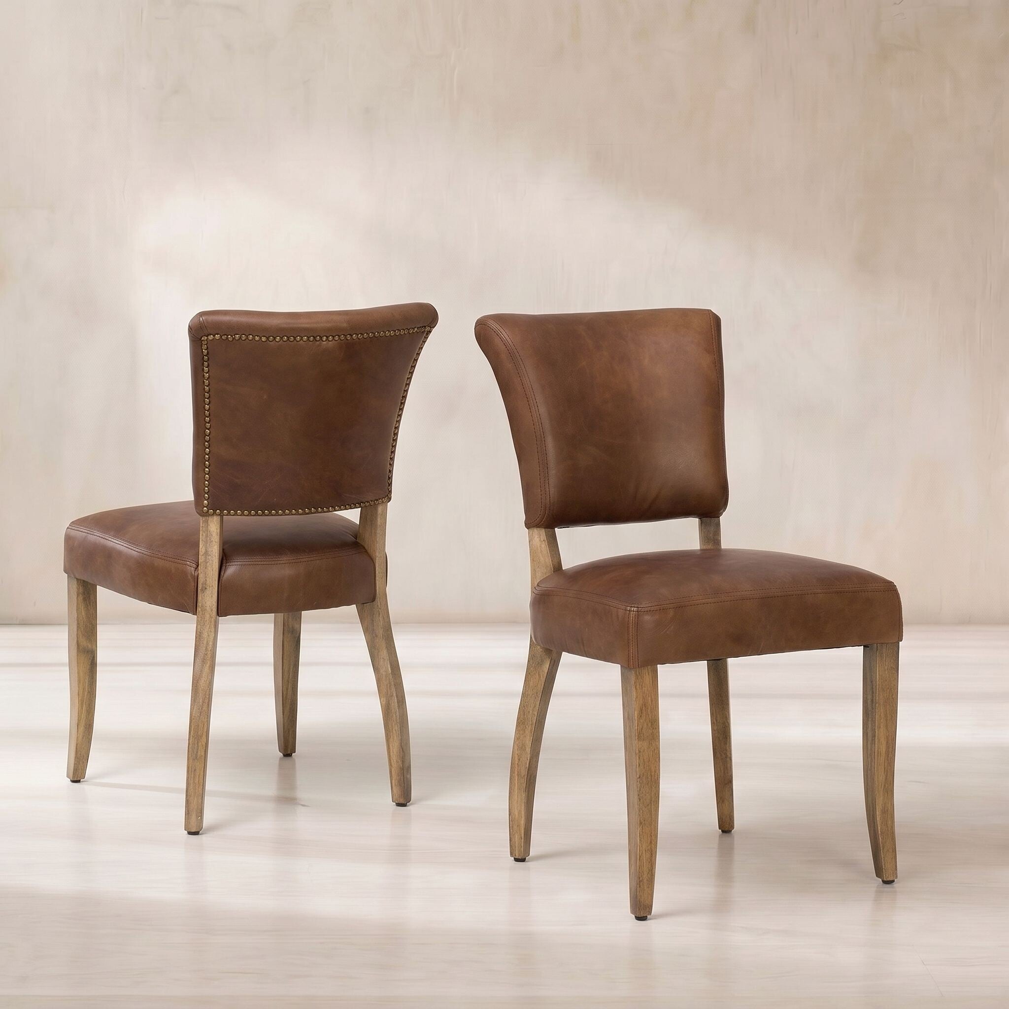 Timothy oulton mimi dining chair in brown leather