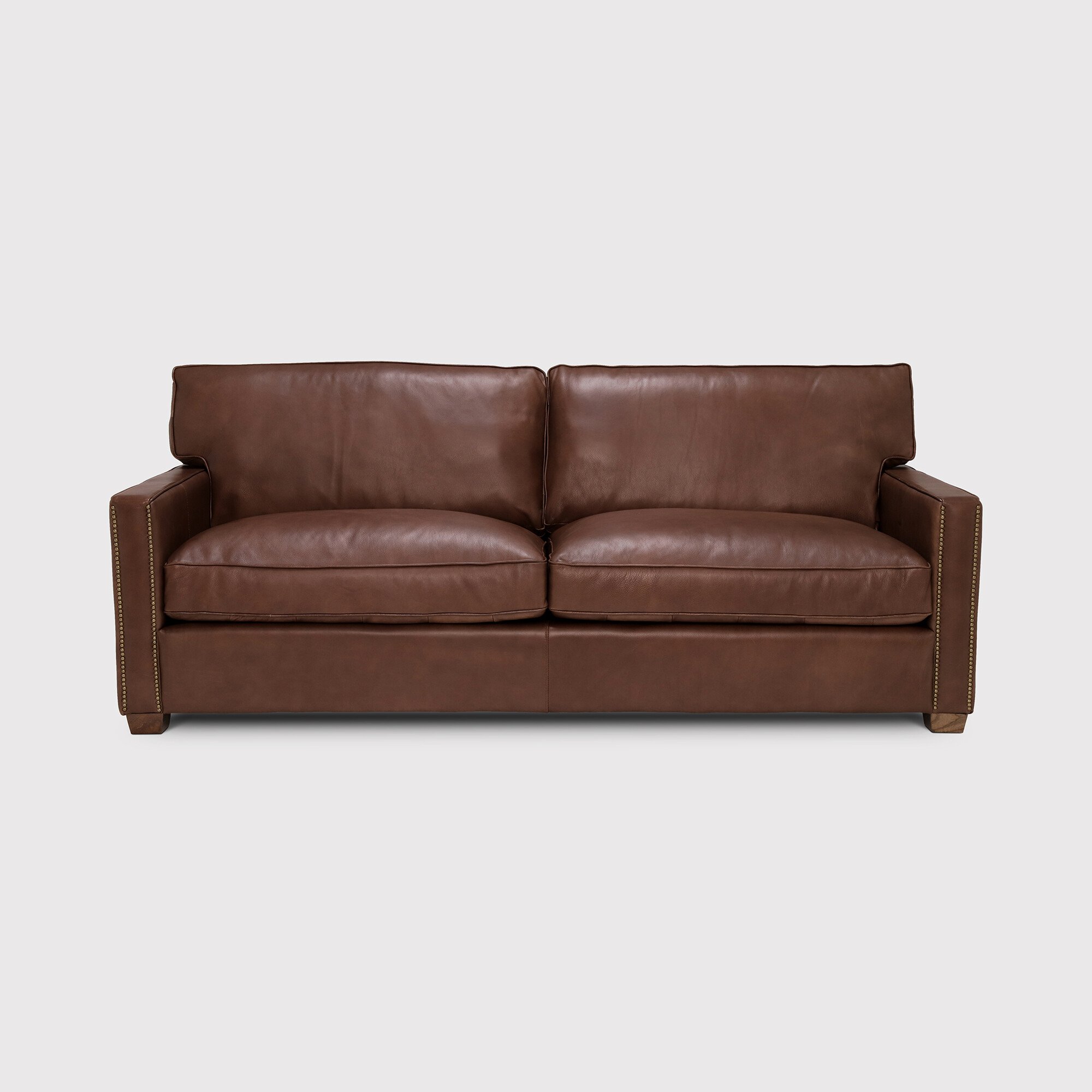 Timothy Oulton Viscount William Sofa 3 Seater, Brown Leather | Barker & Stonehouse