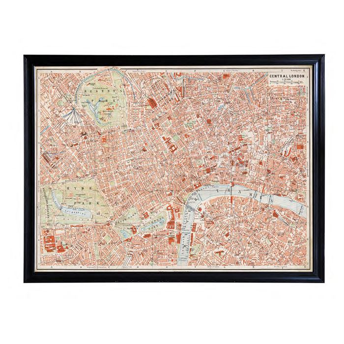 Timothy Oulton Maps London Art Print, Square, Black | Barker & Stonehouse