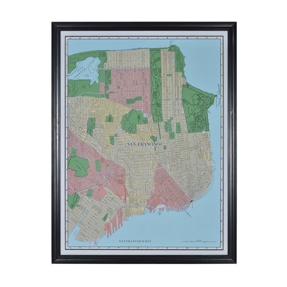 Timothy Oulton Maps San Francisco Art Print, Square, Black | Barker & Stonehouse