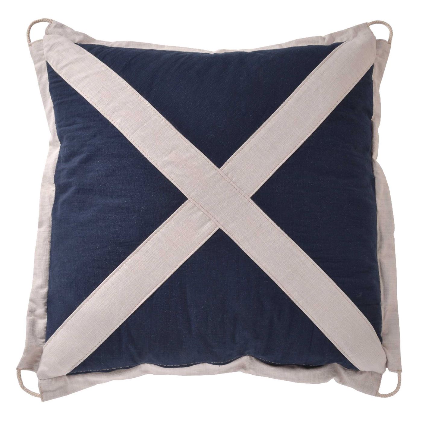 Timothy Oulton Signal Cushion Large, Square, Blue Fabric | Barker & Stonehouse