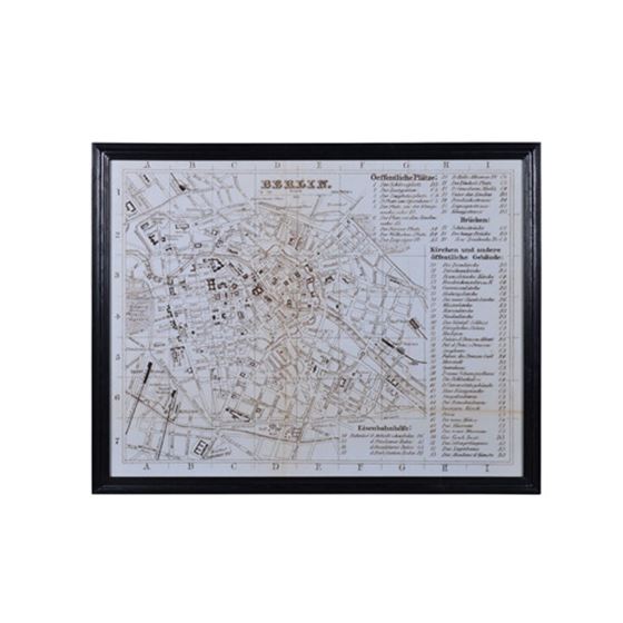 Timothy Oulton Maps Berlin Art Small Print, Square, Black | Barker & Stonehouse