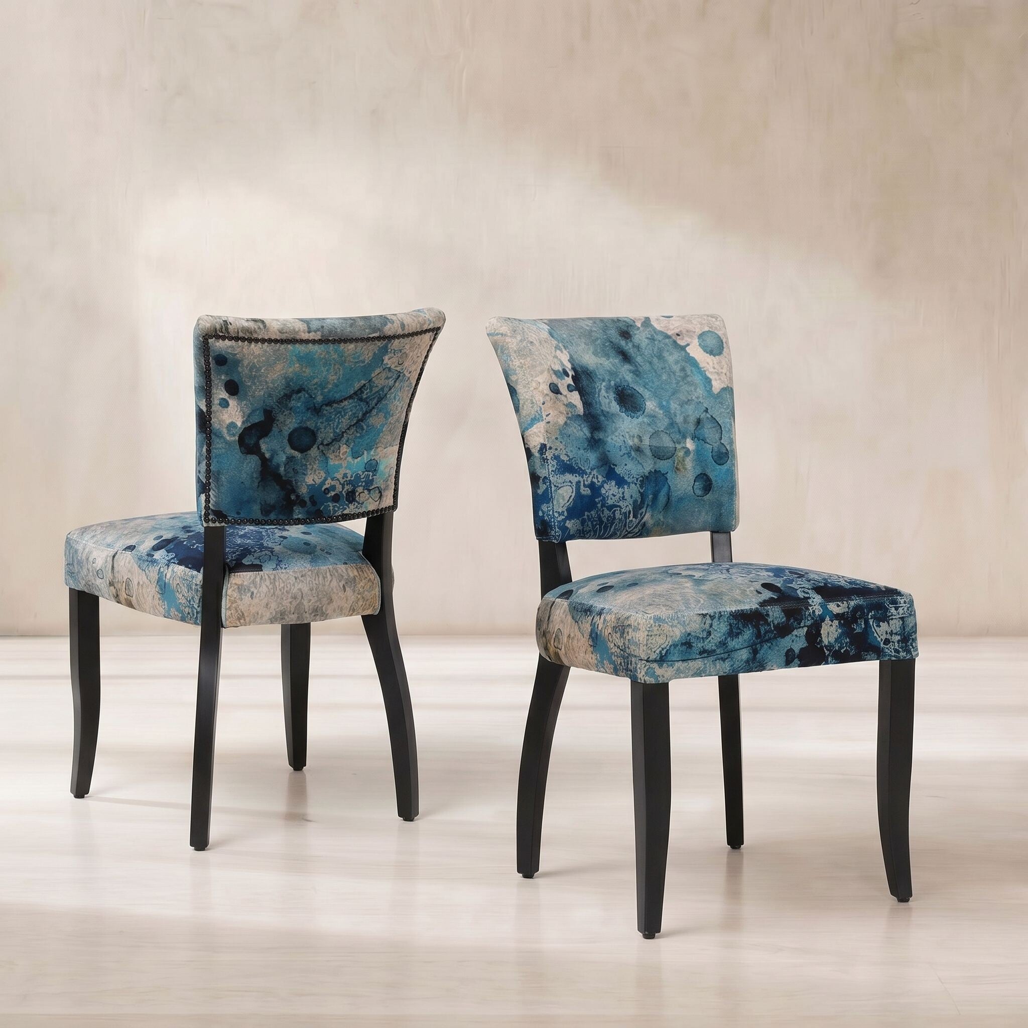 Timothy oulton mimi dining chair in blue velvet