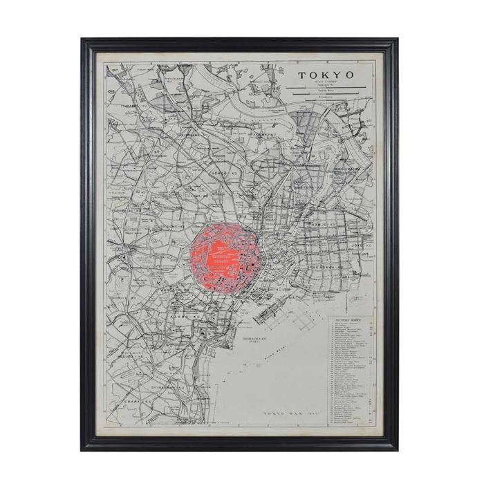 Timothy Oulton Maps Tokyo Art Print, Square, Black | Barker & Stonehouse