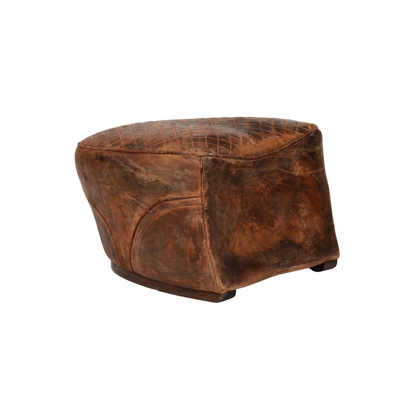 Timothy Oulton Saddle Footstool, Brown Leather | Barker & Stonehouse
