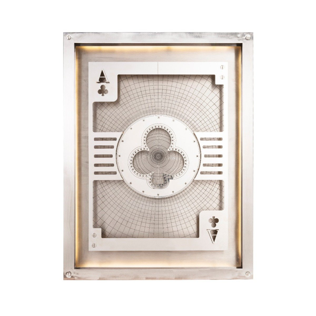 Timothy Oulton Hustle Ace Of Clubs Art, Square, Silver | Barker & Stonehouse