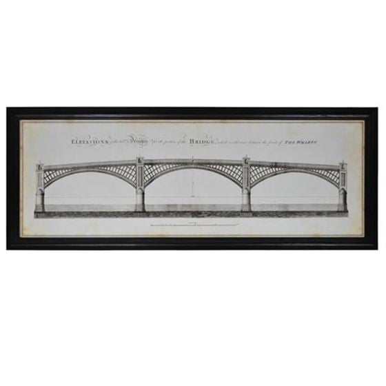 Timothy Oulton Architectural Telford Bridge Art Small Print, Square, Black Wood | Barker & Stonehouse