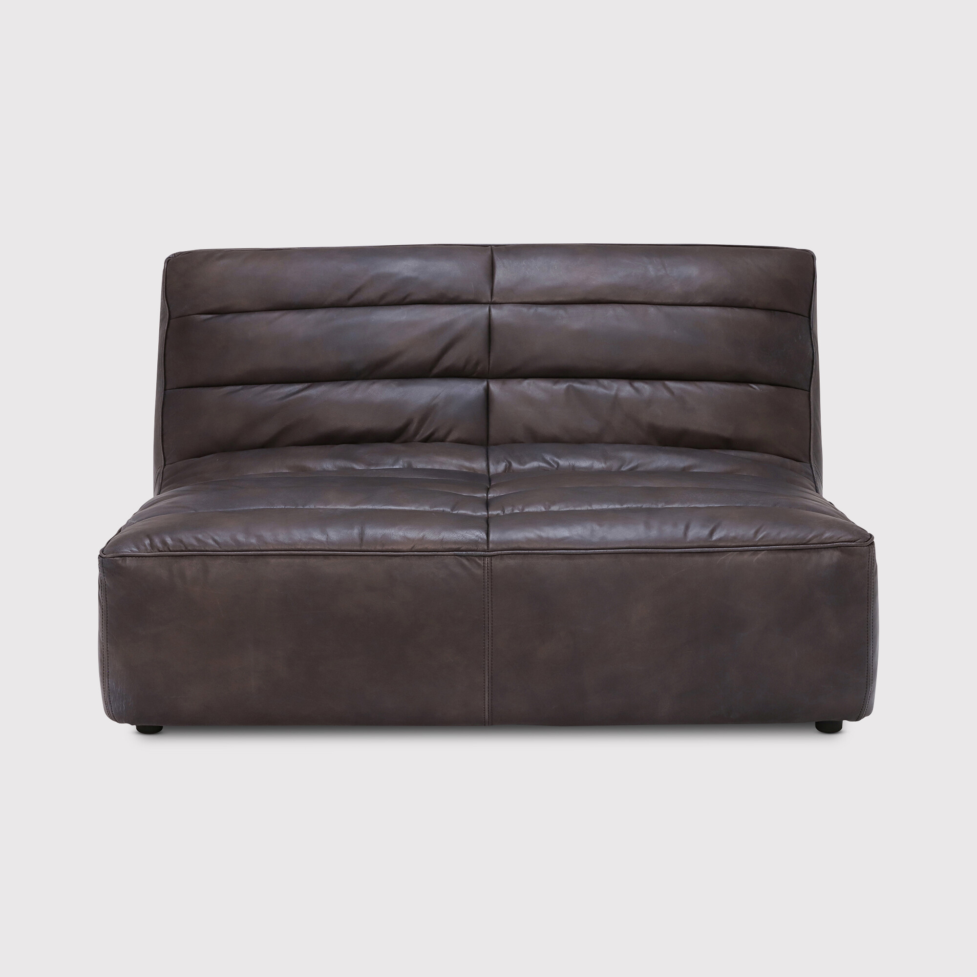 Timothy Oulton Shabby Sectional 2 Seater Modular Sofa, Black Leather | Barker & Stonehouse