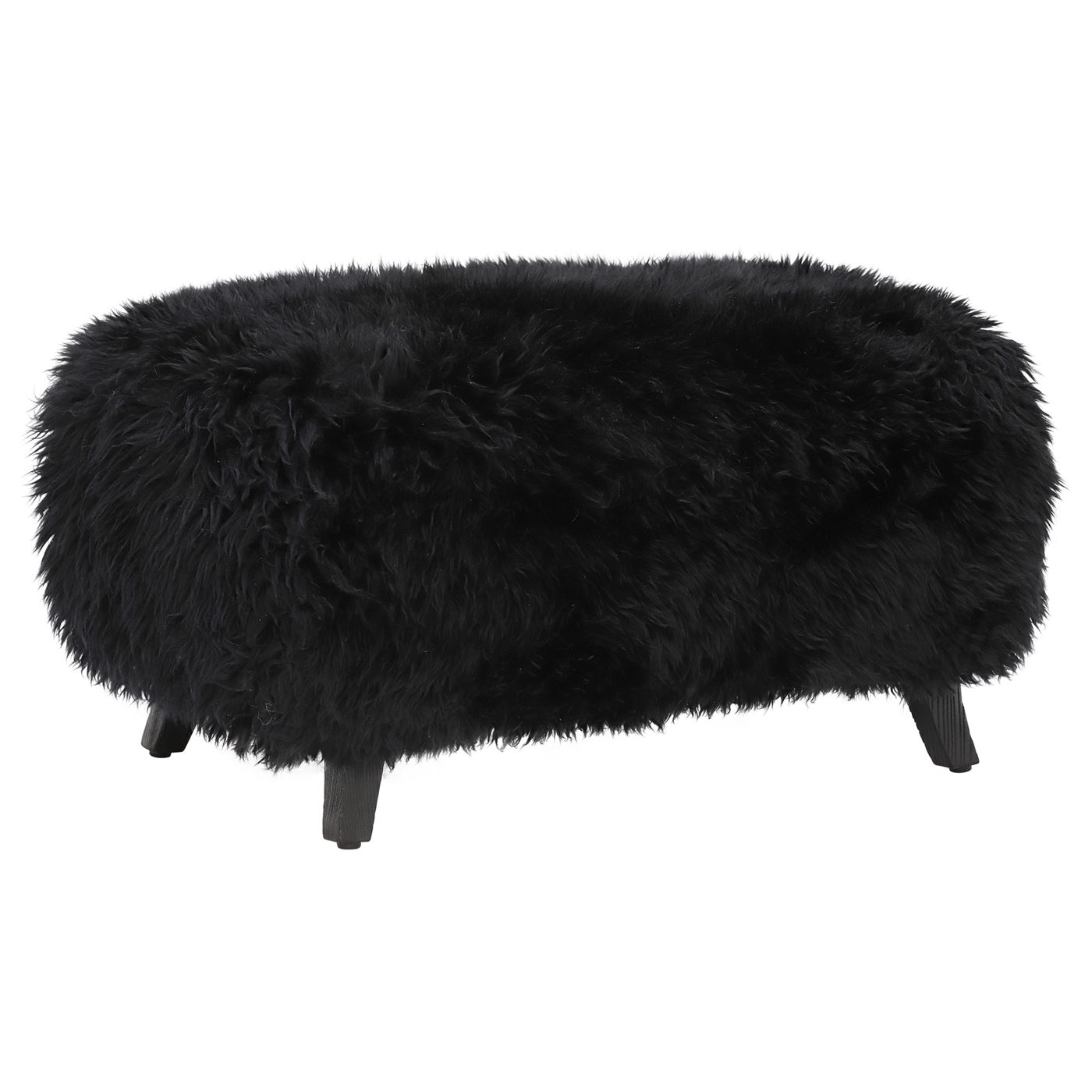 Timothy Oulton Cabana Footstool Yeti Black and Black Clay Barker