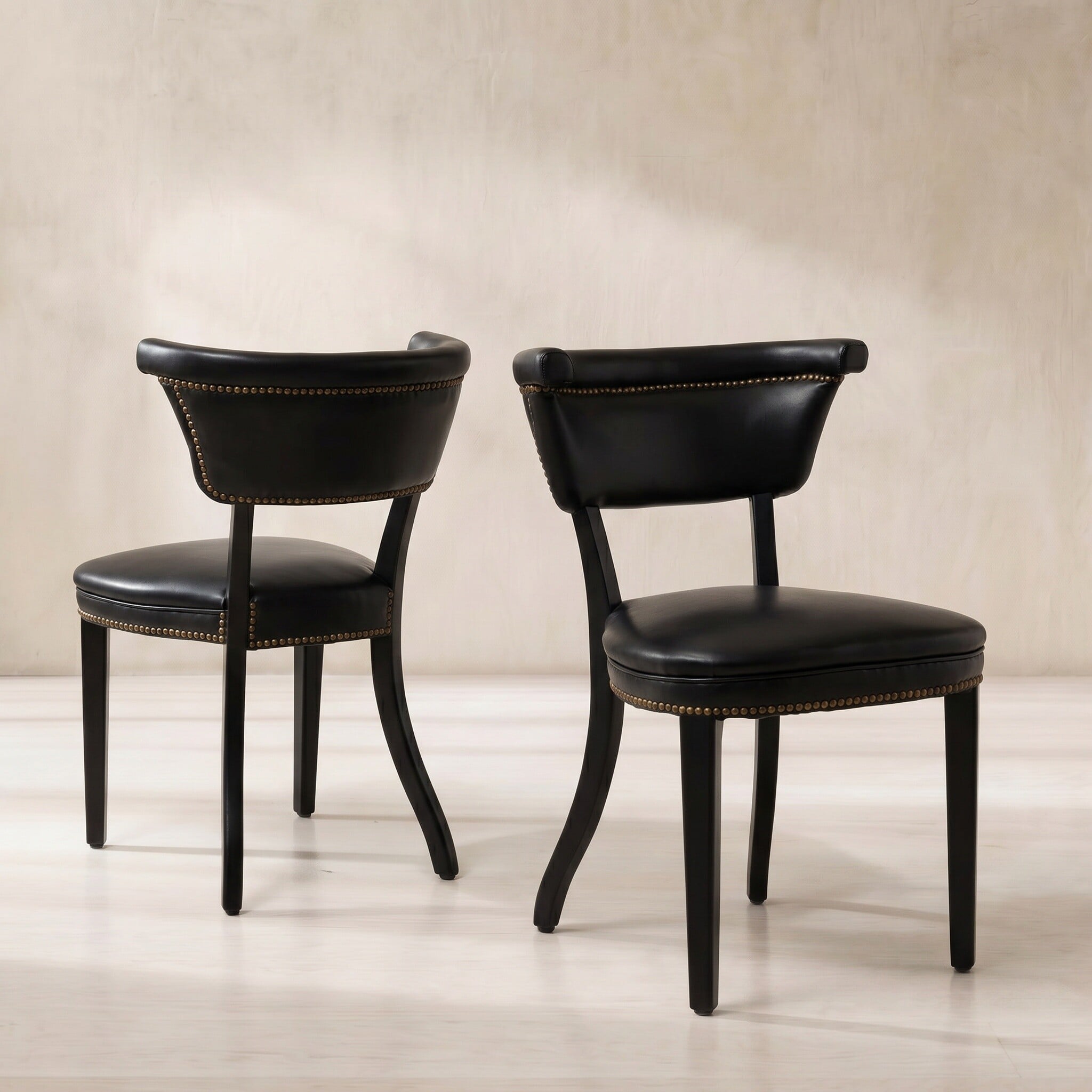 Timothy oulton angeles dining chair in black leather