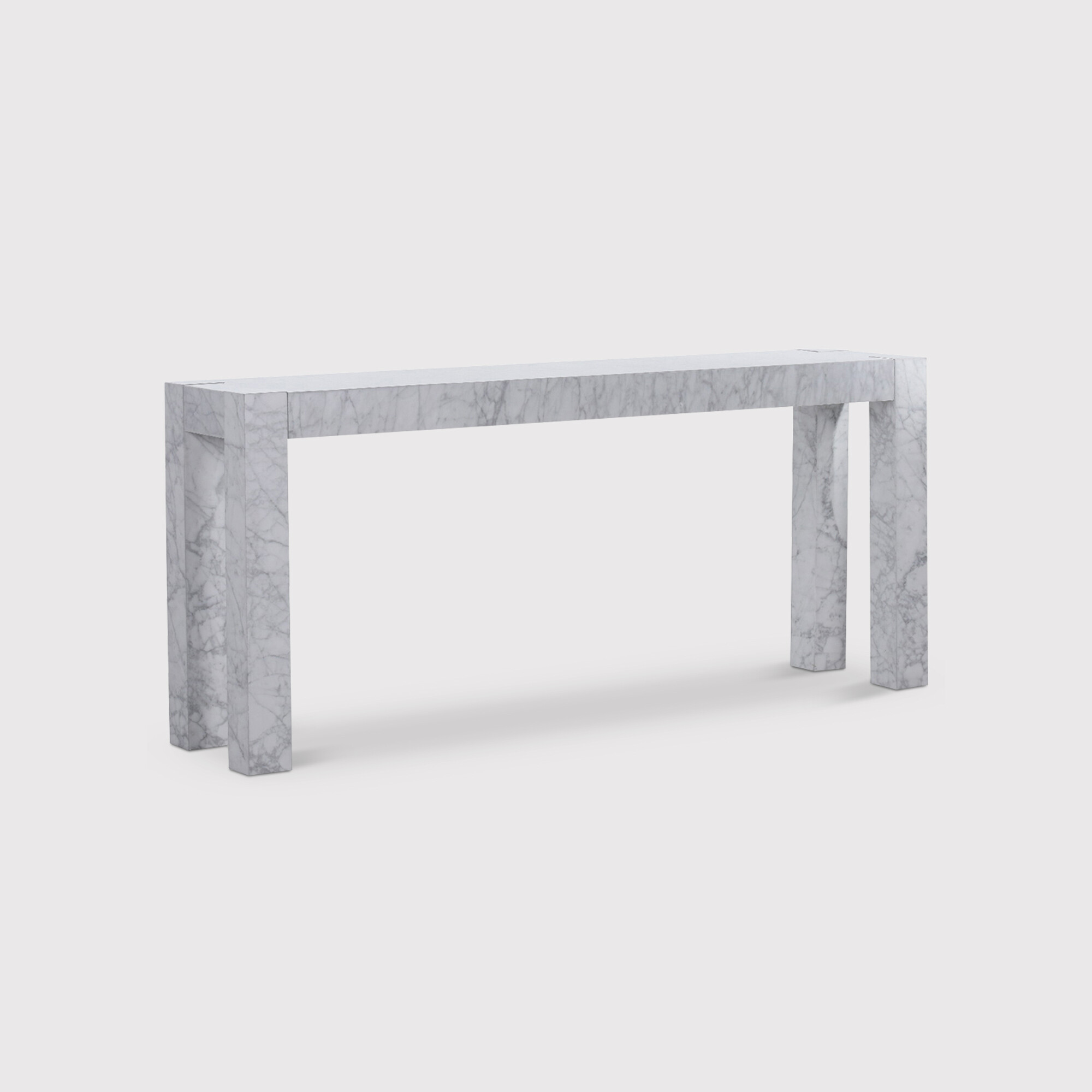 Timothy Oulton Junction Console 180x40cm Table, White Marble | Barker & Stonehouse