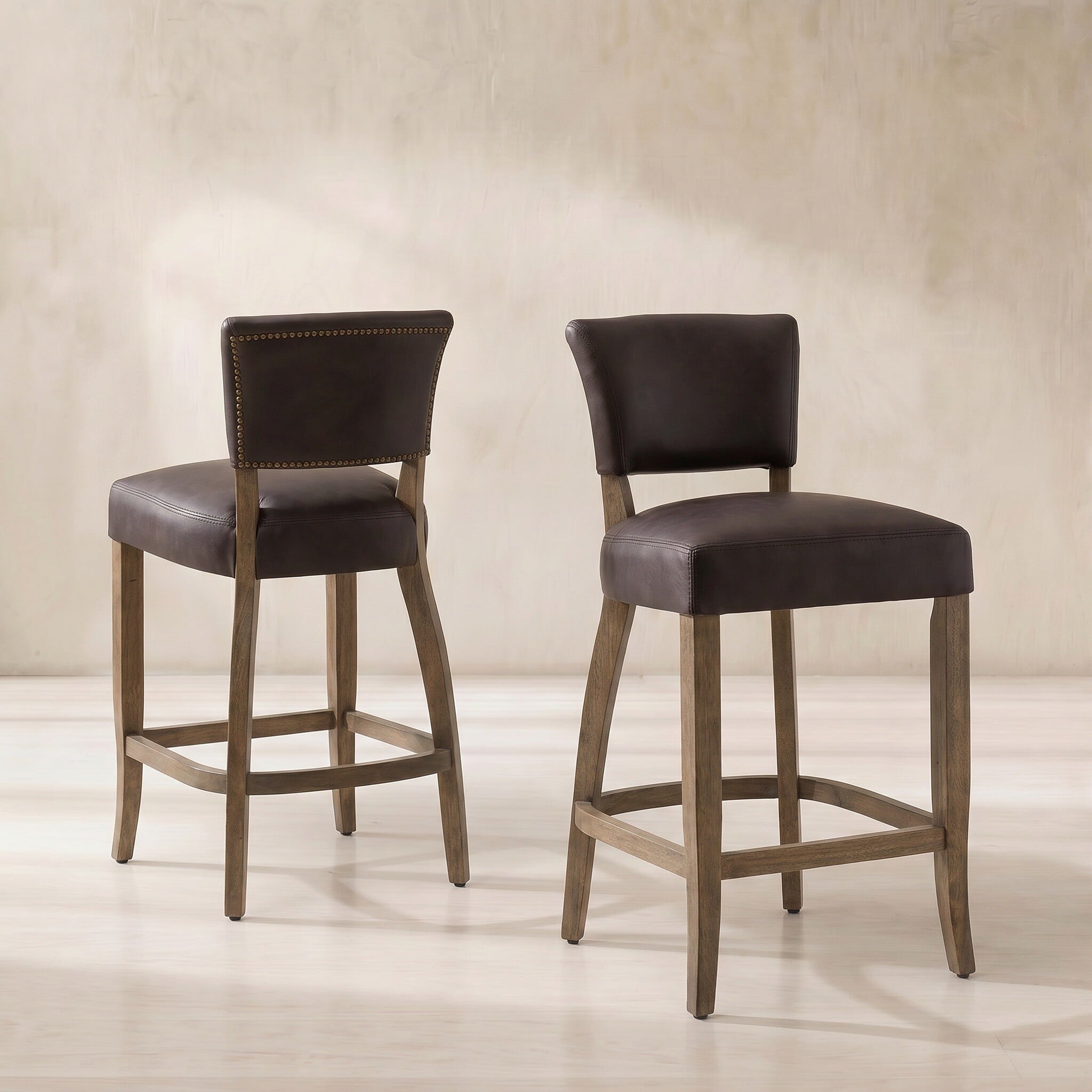 Timothy oulton mimi barstool in brown leather