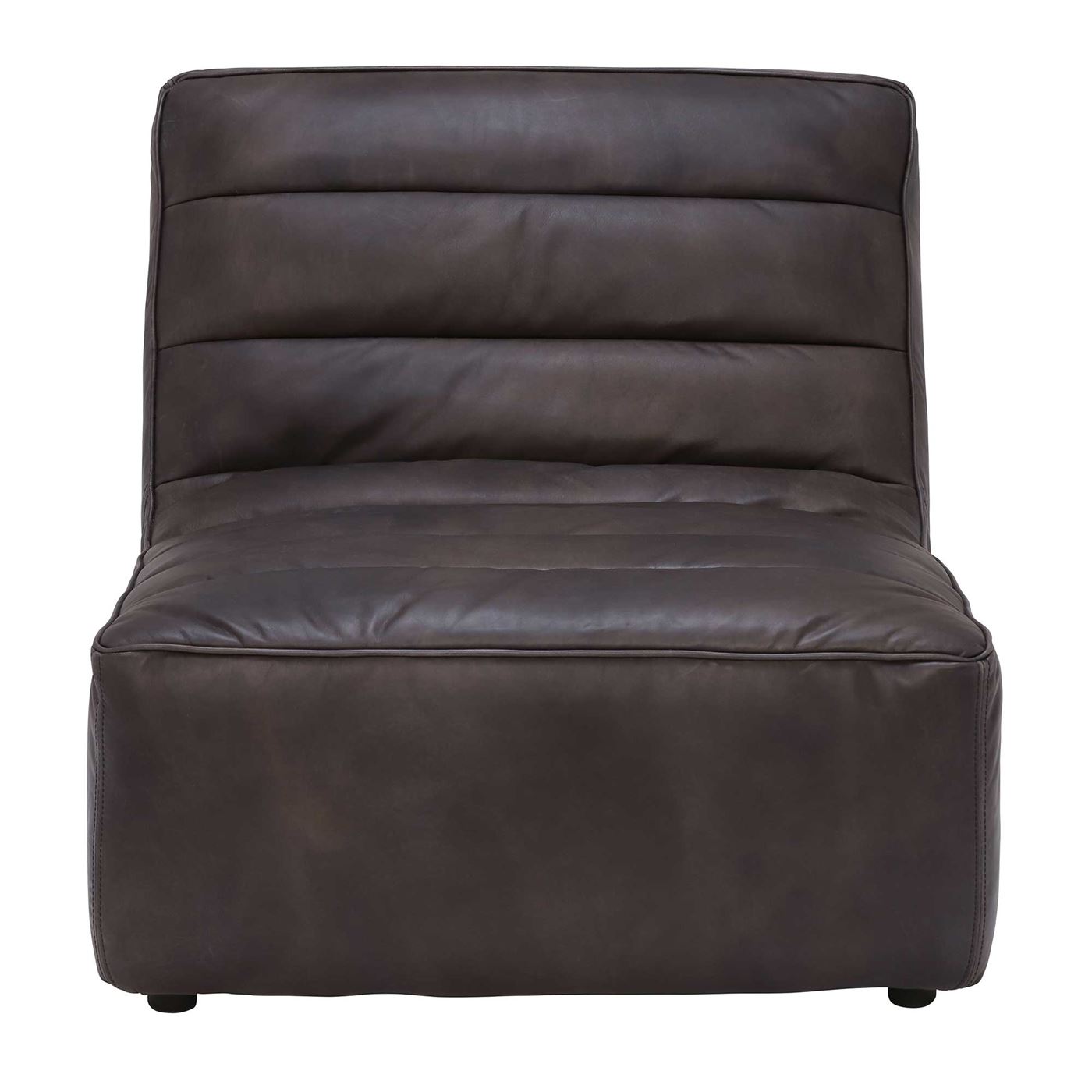 Timothy Oulton Shabby Sectional Chaise Sofa, Black Leather | Barker & Stonehouse