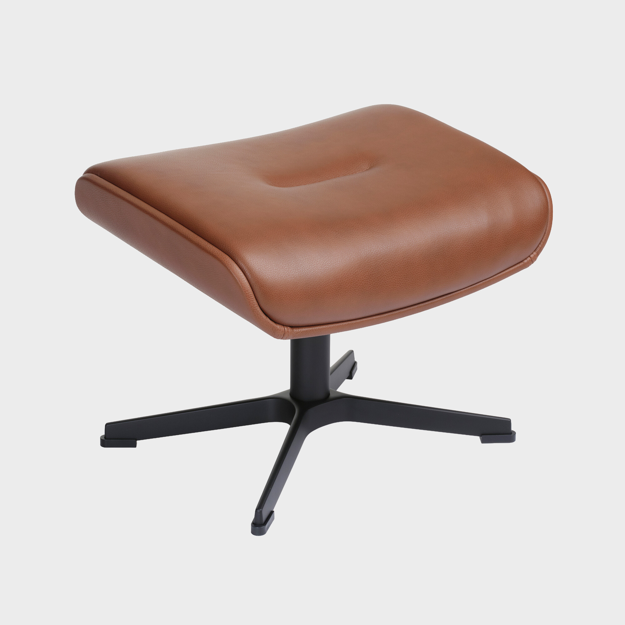Conform Timeout Brown Leather X-Foot Footstool, Fantasy Cognac - Barker ...