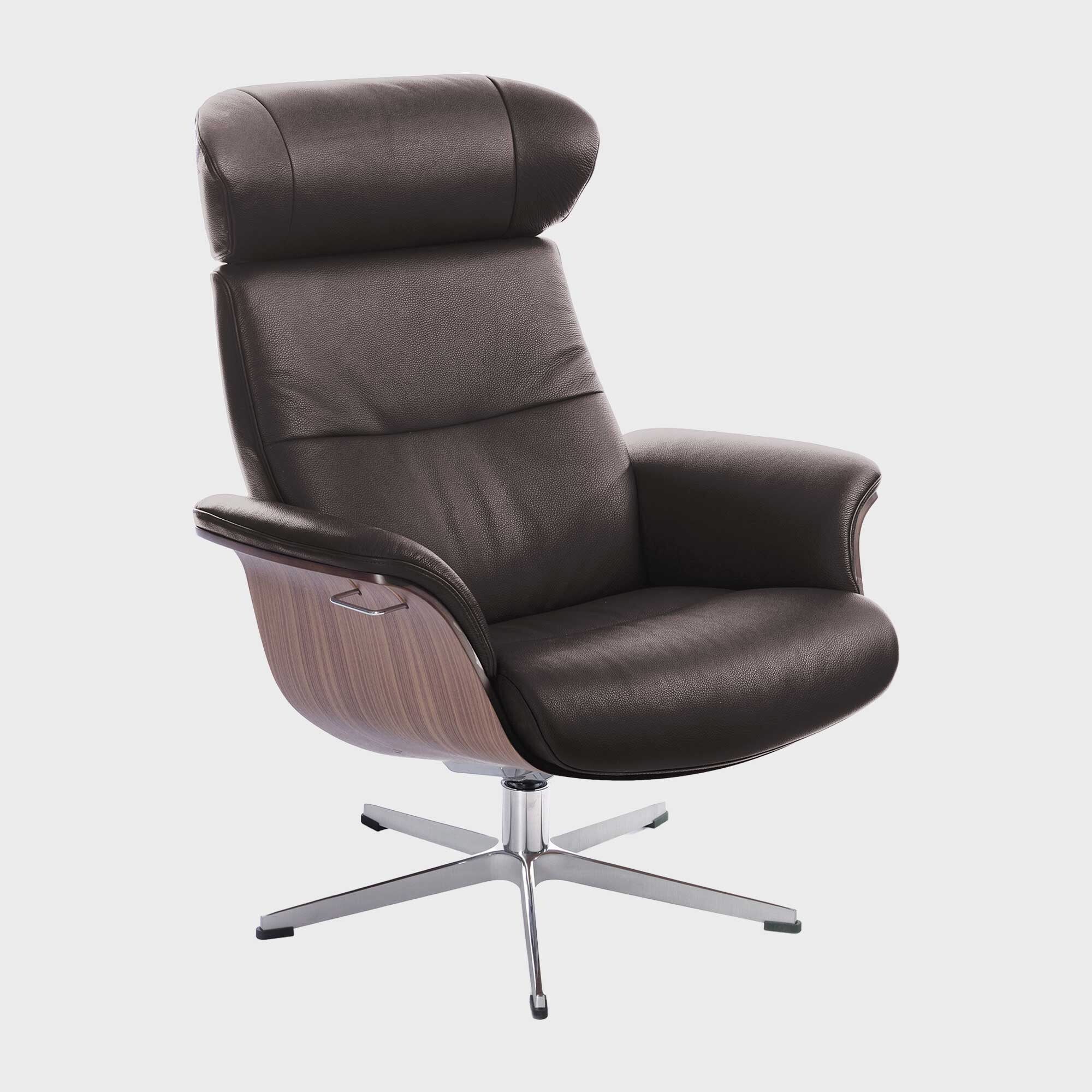 Conform Timeout Swivel Armchair, Brown Leather | Barker & Stonehouse