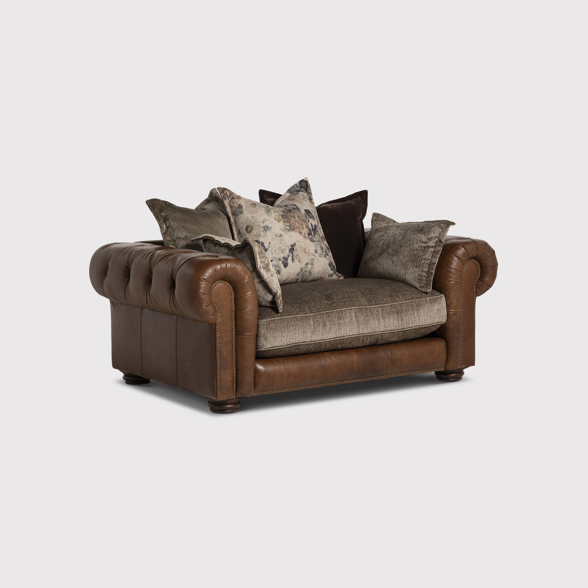 Taunton 1.5 Seater Sofa, Brown Fabric & Leather | Barker & Stonehouse