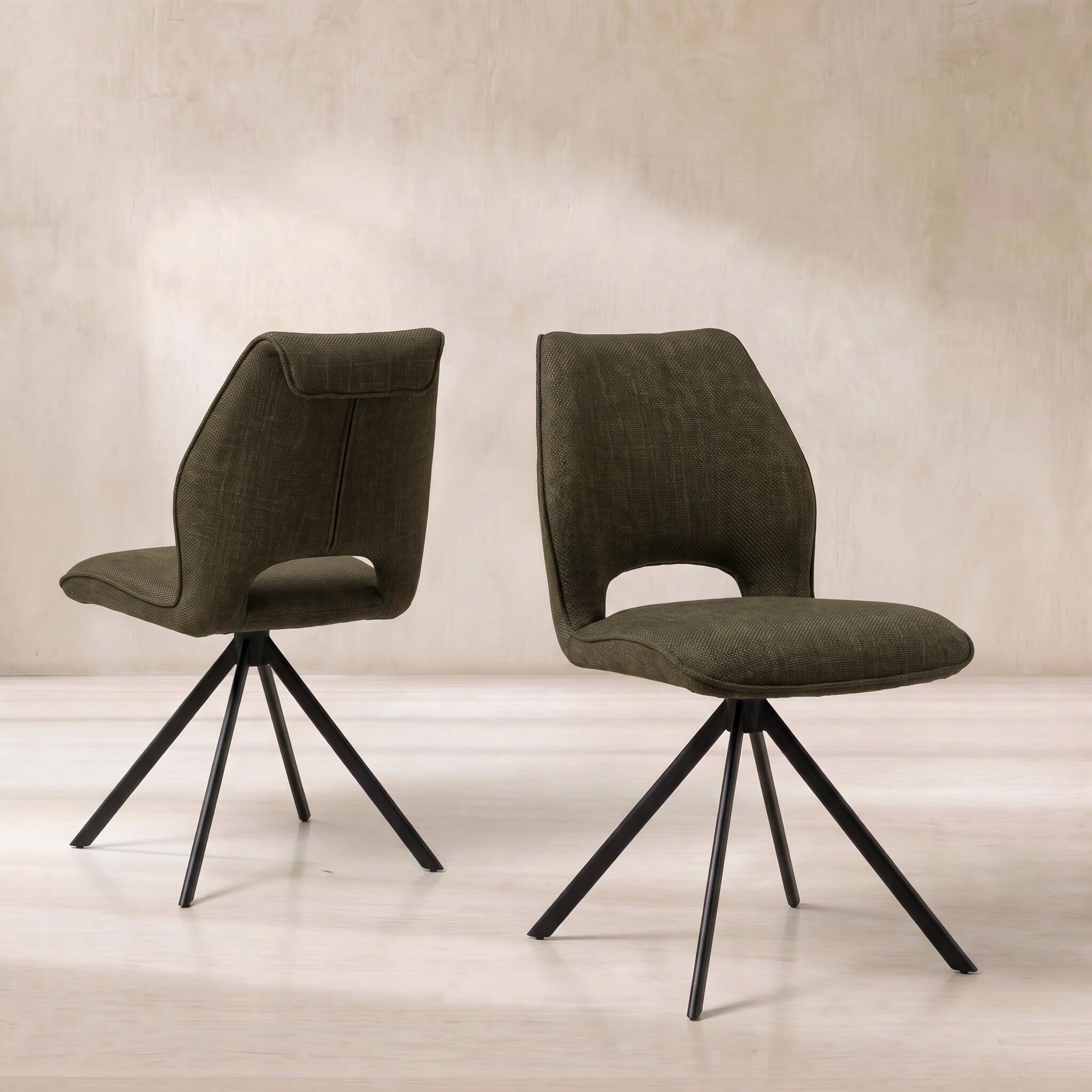 Torrance dining chair without arm in green fabric