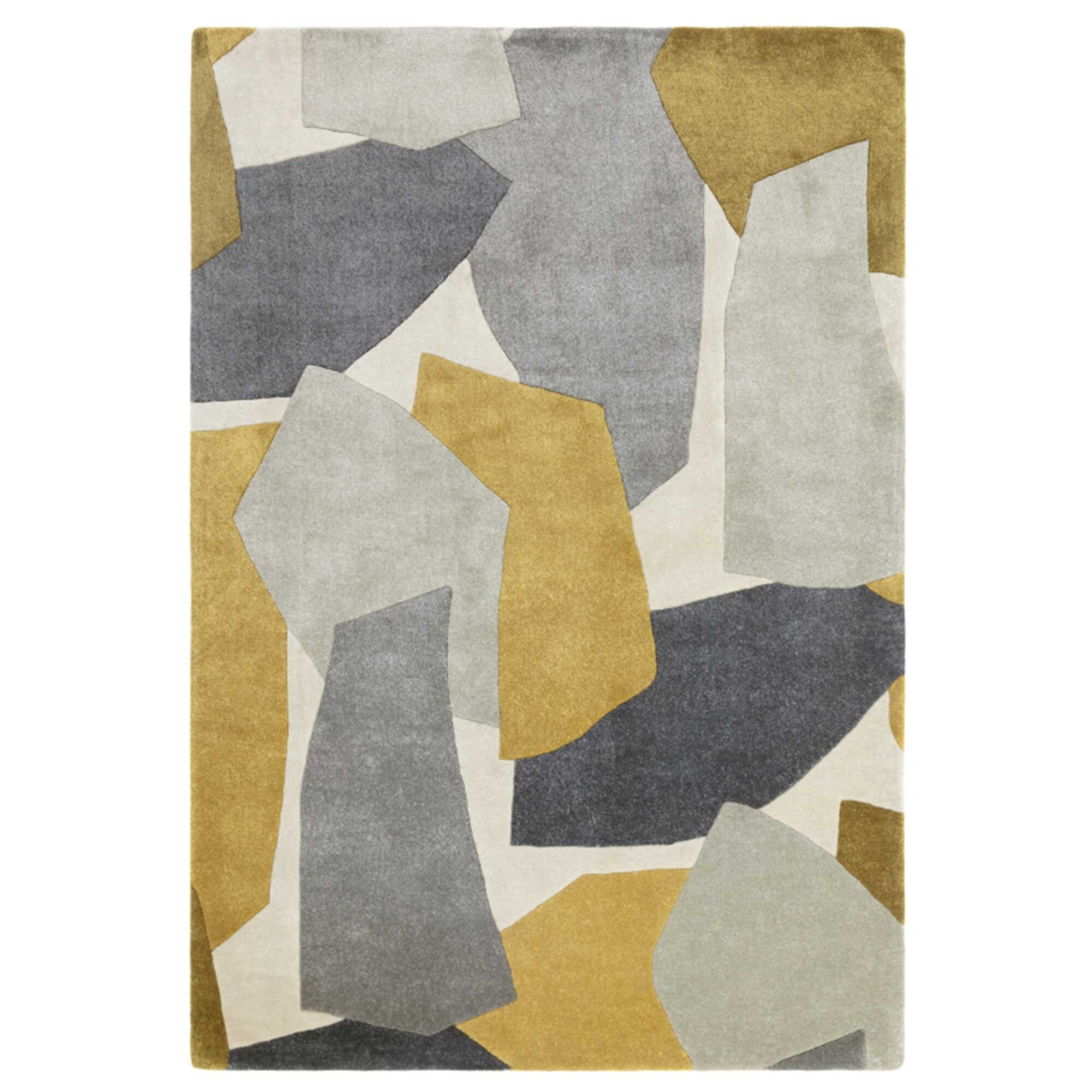 View Trallo ochre grey 160x230cm rug in square View Trallo ochre grey 160x230cm rug in square