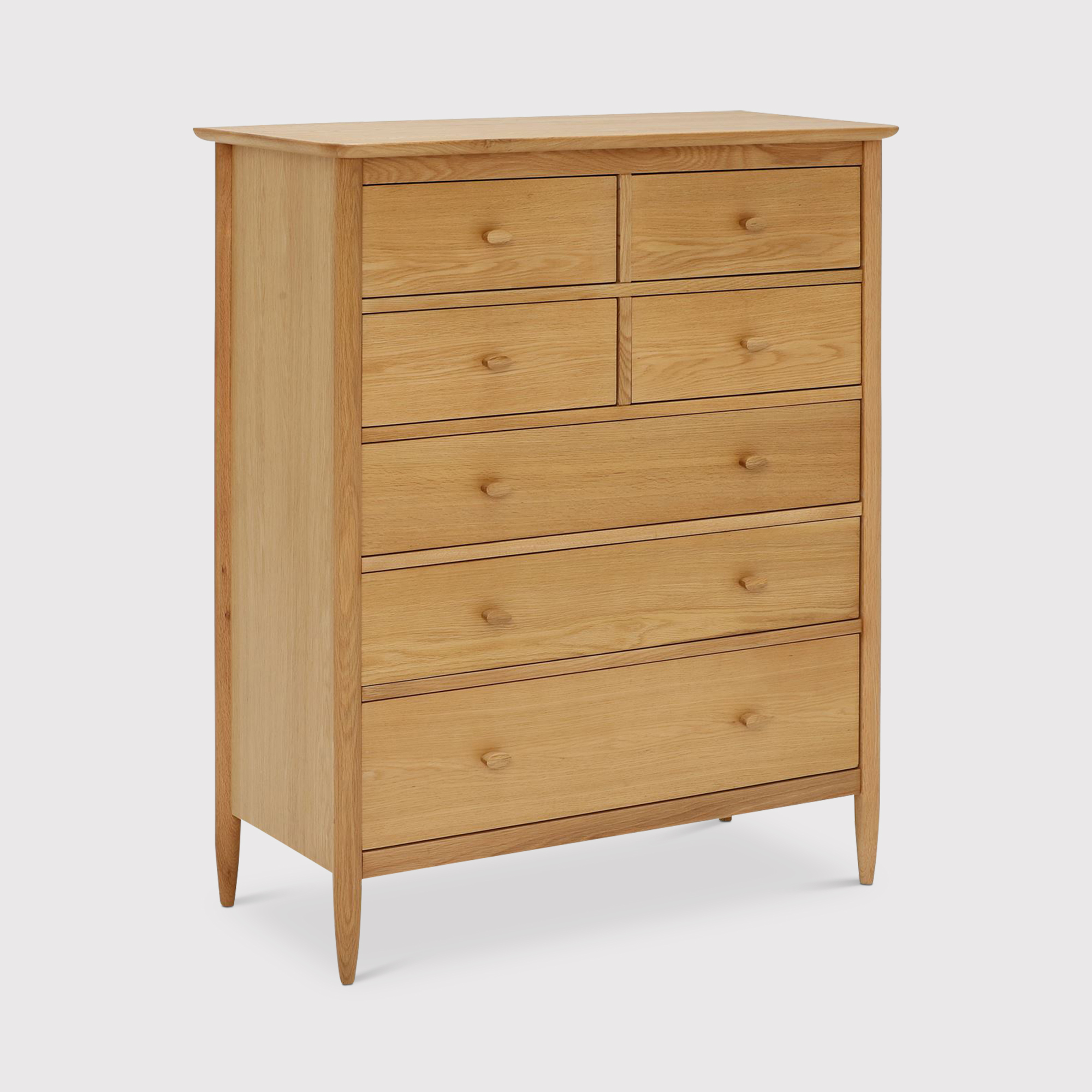 Ercol Teramo 7 Drawer Tall Wide Chest, Neutral | Barker & Stonehouse