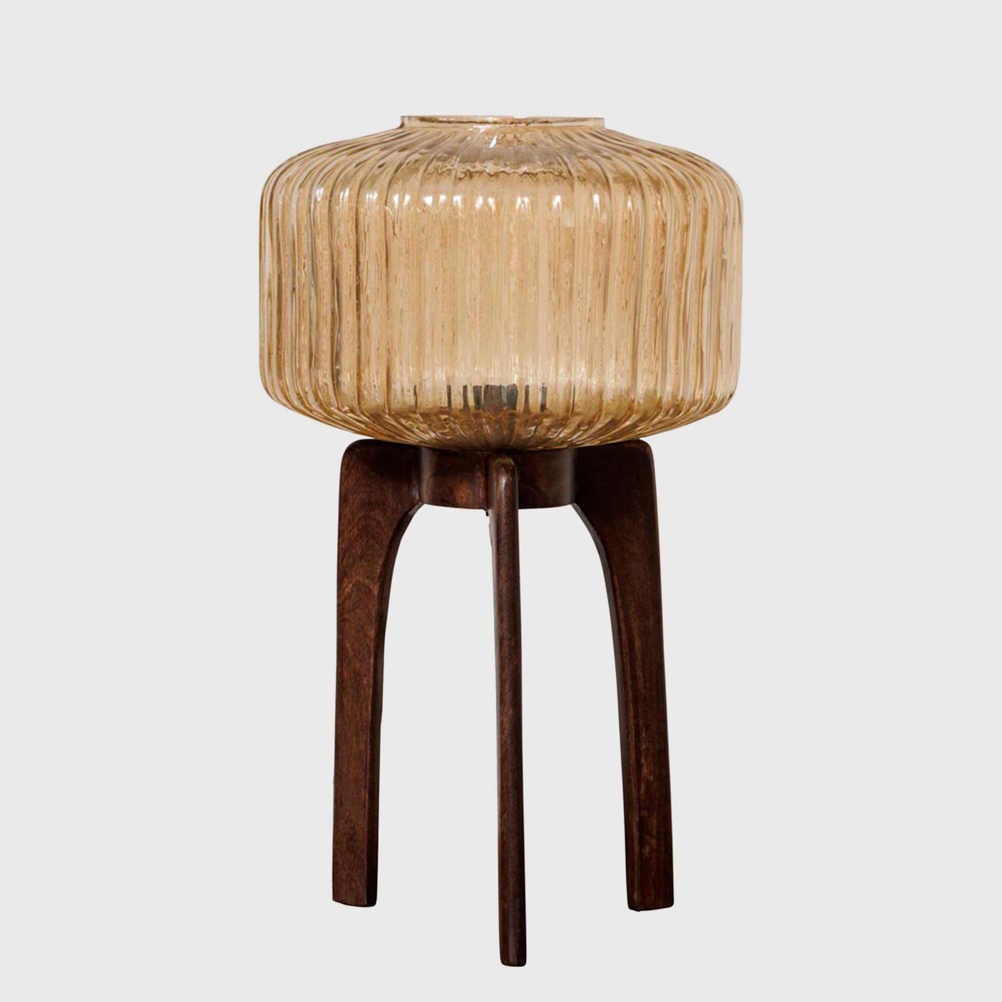 Glass Tripod Table Lamp, Neutral | Barker & Stonehouse thumbnail
