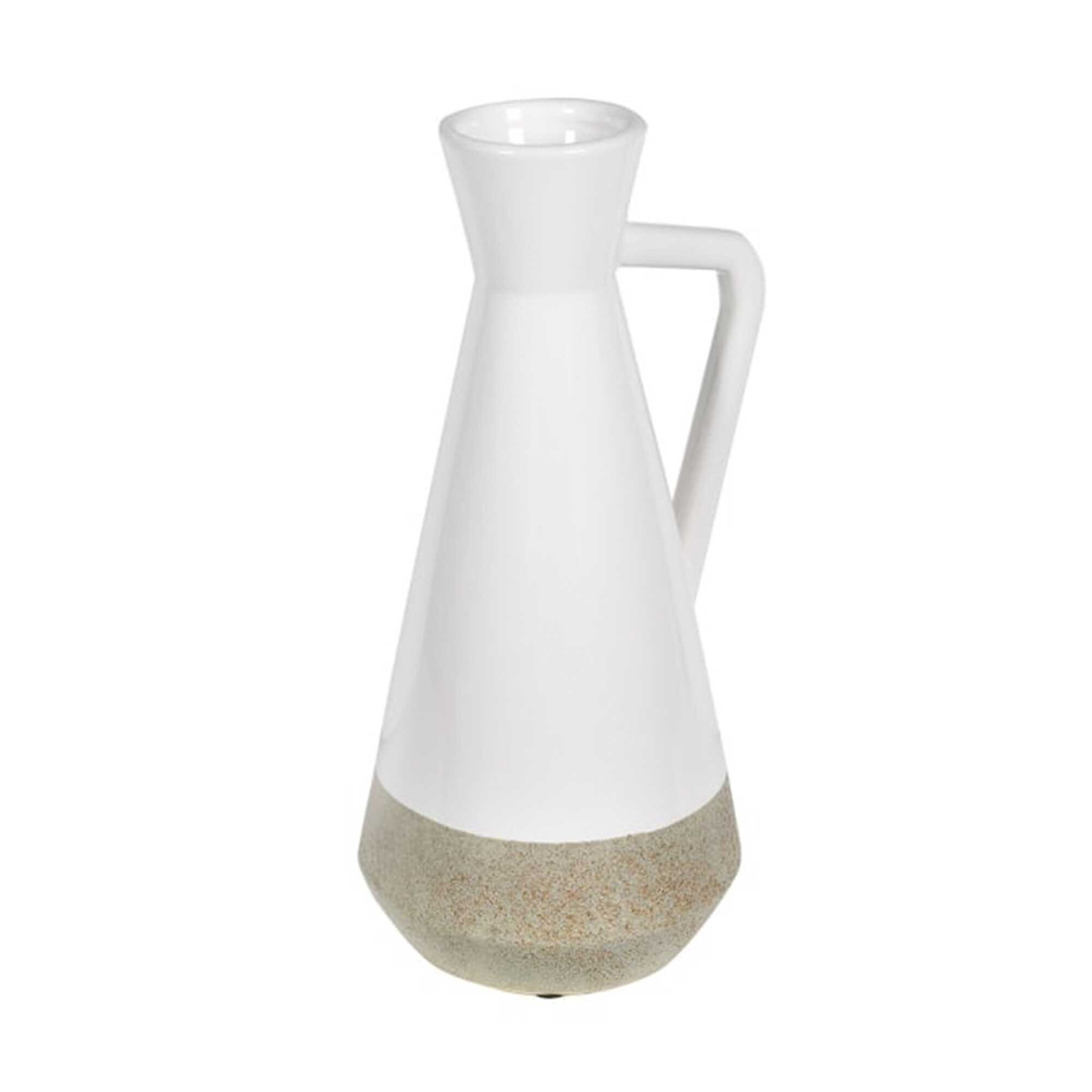Two Tone Textured Jug Vase, White Ceramic | Barker & Stonehouse thumbnail